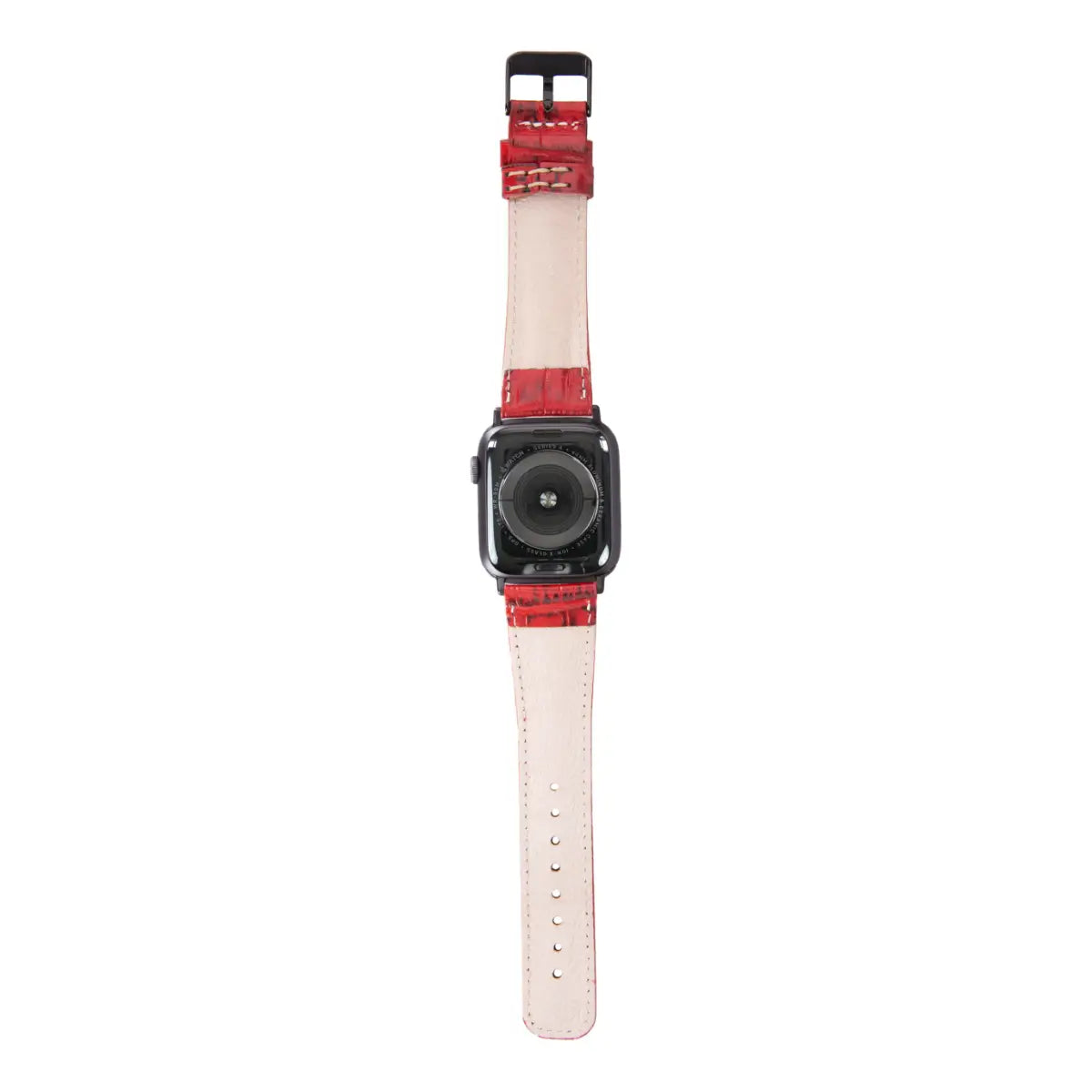 Genuine Red Crocodile Pattern Leather Apple Watch Band - Classic Luxury Strap for Apple Watch Series 9/8/7/SE - Perfect for Business, Formal Events & Everyday Wear