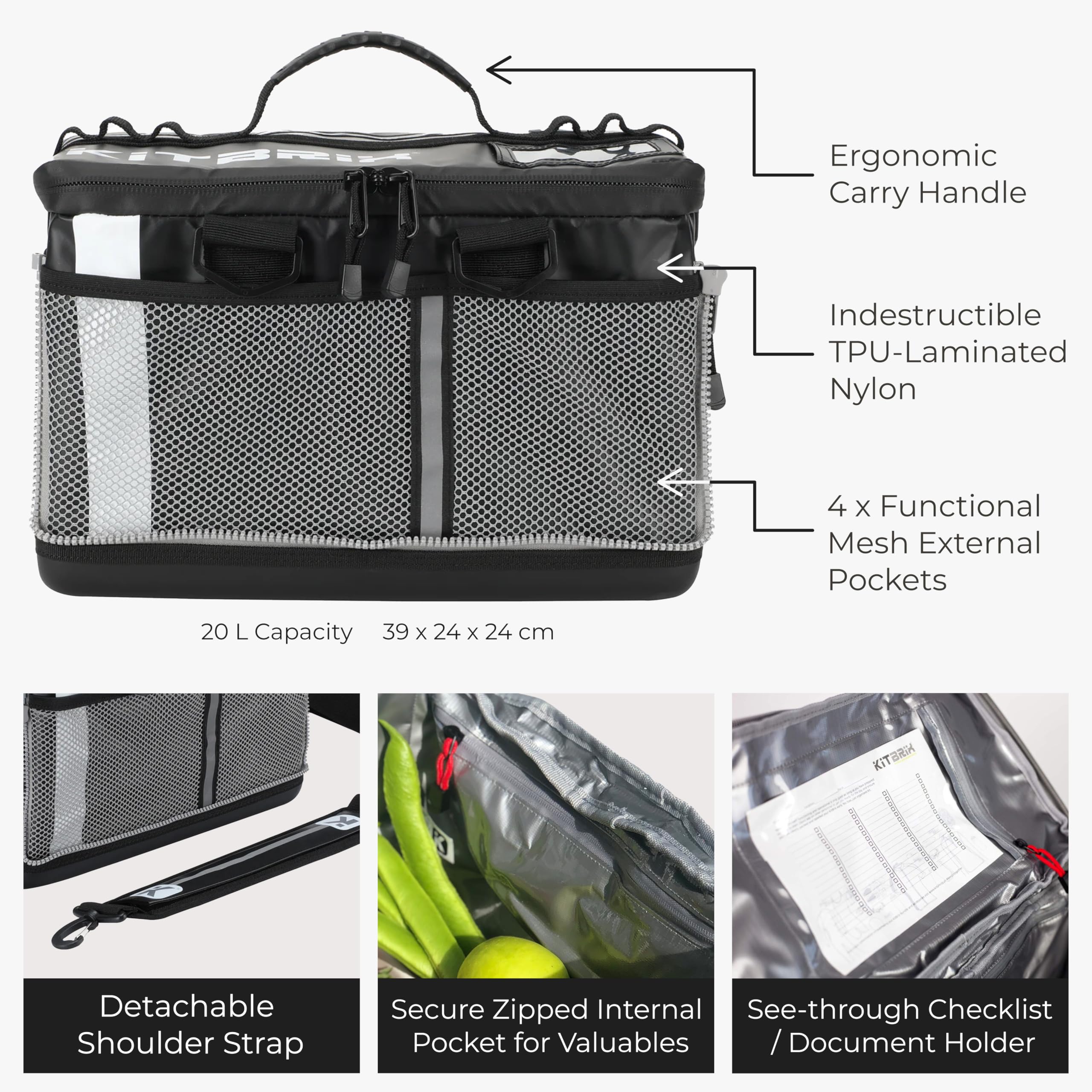 **KITBRIX Waterproof Gym Bag & Duffel Bag - Heavy Duty Travel Bag for Sports & Outdoor - Ideal for Swimming, Soccer, Wrestling, Camping & Triathlon - Durable Wet Gear Storage for Active Lifestyles**