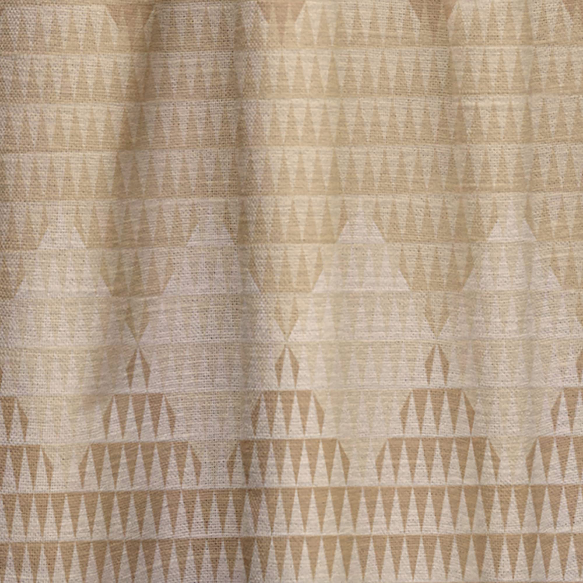 Beige Retro Triangular Wave Thermal Insulated Curtains - Single Panel 52x63 Inch - Blackout Drapes for Bedroom & Living Room - Perfect for Home Decor, Privacy & Light Control
