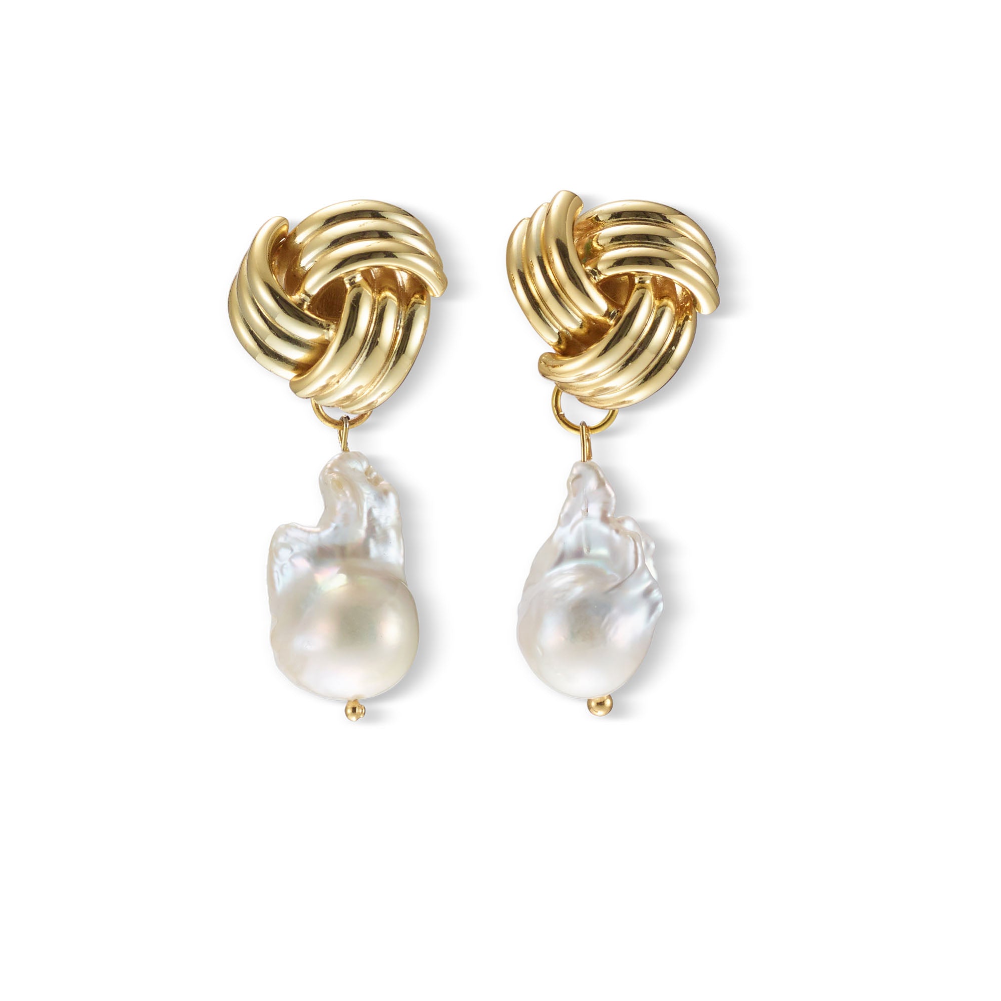 Drea Knot Freshwater Pearl Drop Earrings for Women - Elegant Dangling Pearl Jewelry Gift for Bridal, Wedding, Party & Special Occasions