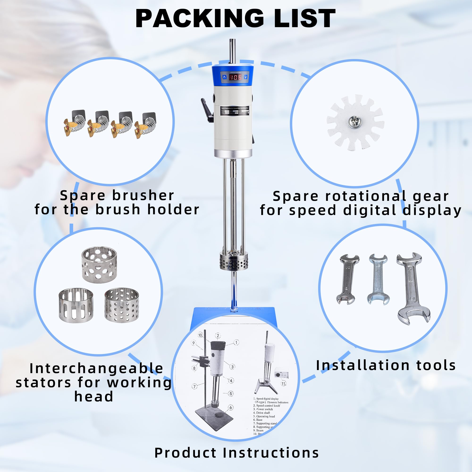 High Speed Digital Dispersing Homogenizer Emulsifier - 40L Capacity, 200-11000 RPM, 510W, 110V - Perfect for Cosmetics, Food & Paints Industry - Ideal for Lab Mixing, Industrial Production & Quality Control