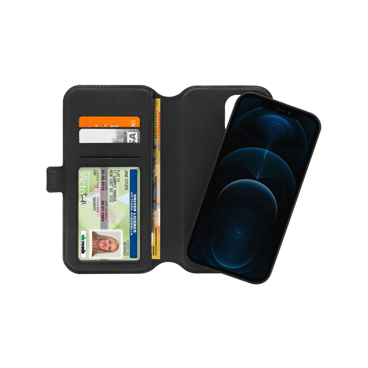3sixT NeoWallet 2.0 Slim RFID Blocking Wallet Case for iPhone 12 Pro Max - Secure & Stylish Card Holder for Everyday Use, Travel & Contactless Payments