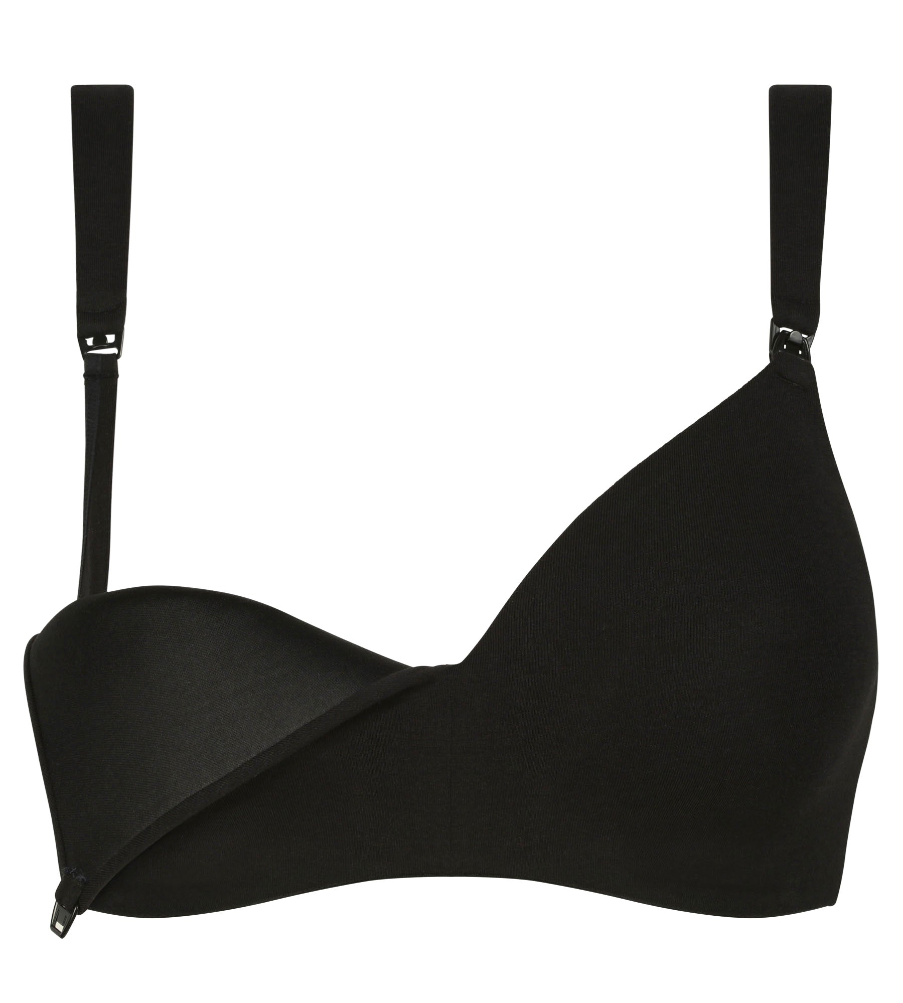 Black Cotton Jersey Nursing Bra by Dim Maternity - Comfortable & Supportive for Breastfeeding Moms at Home or Work