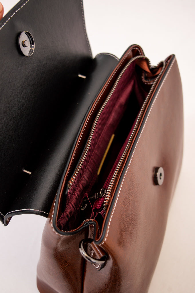 Premium Cecilia Bag 2161 - Genuine Leather Handbag for Women in Classic Brown | Perfect for Work, Travel & Everyday Use