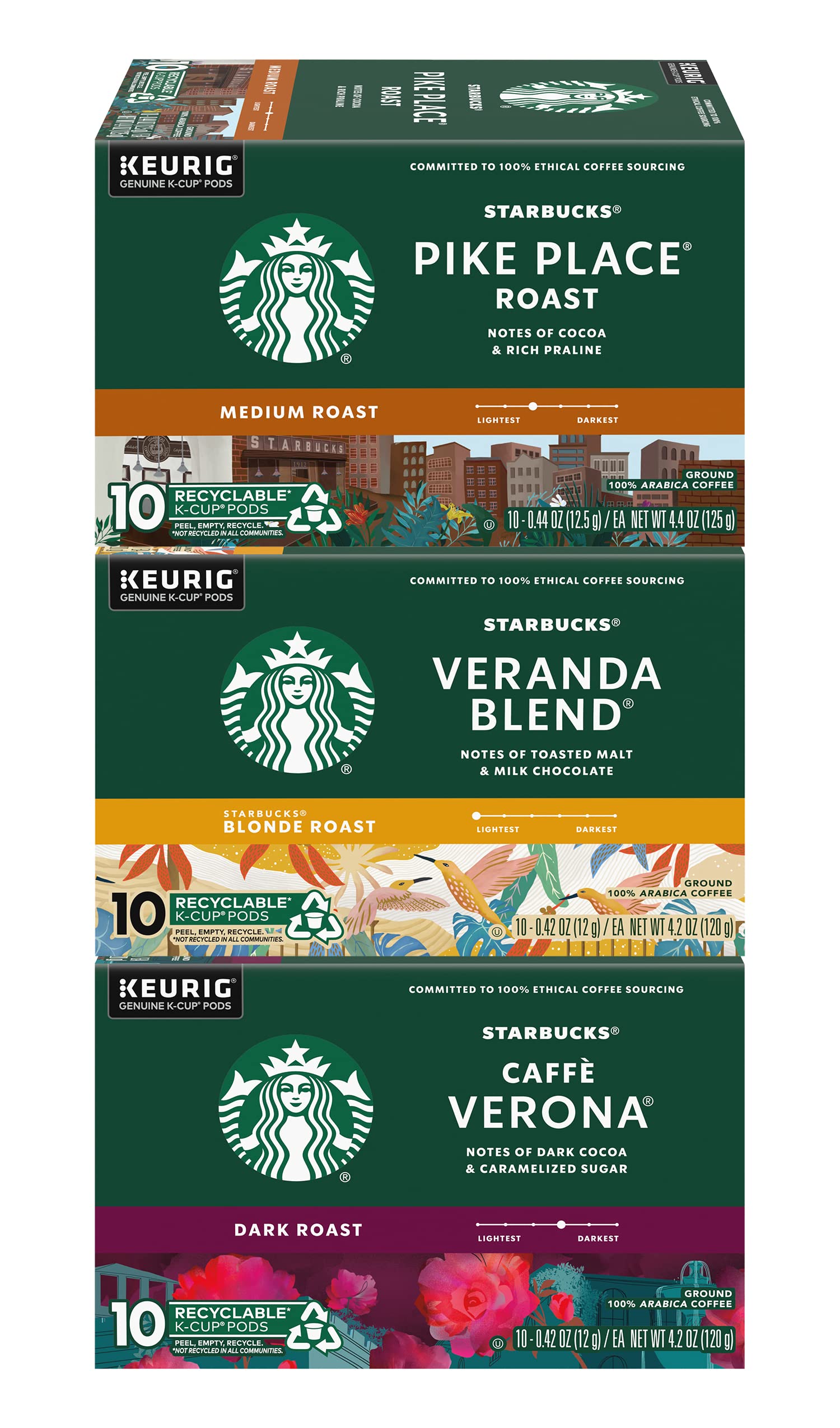 Starbucks Coffee K-Cups for Keurig Brewer - 30 Count Variety Pack with Assorted Flavors | Perfect for Home, Office & Morning Coffee Routine