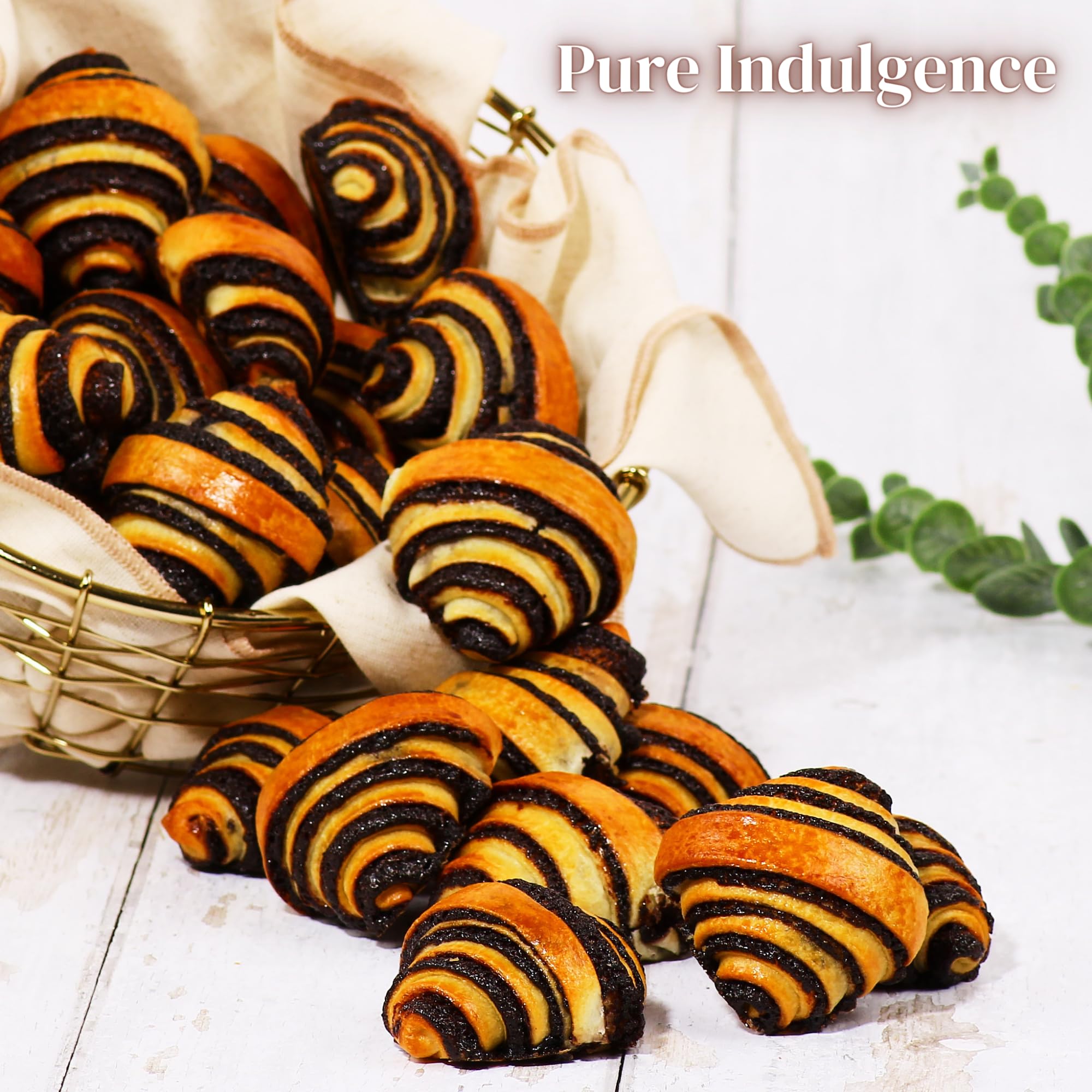 Delicious Rugelach Pastries & Chocolate Babka Bread - Kosher, Dairy & Nut Free Breakfast Pastries | Perfect for Coffee Time, Holiday Parties & Birthday Celebrations | 13 oz Stern's Bakery - Ideal for Brunch, Afternoon Tea & Gift Giving