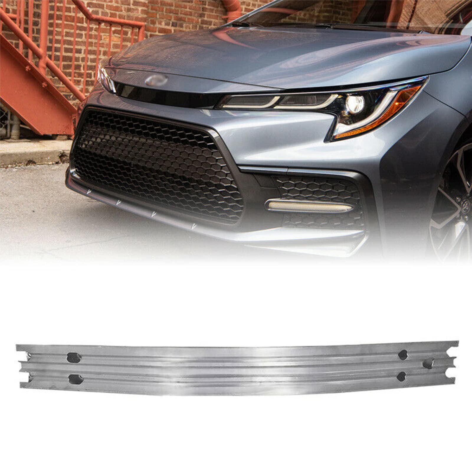 YLT AUTO Front Bumper Reinforcement Guard Steel Crossmember Compatible with 2019-2020 Toyota Corolla - Durable Protection for City Driving & Off-Road Adventures