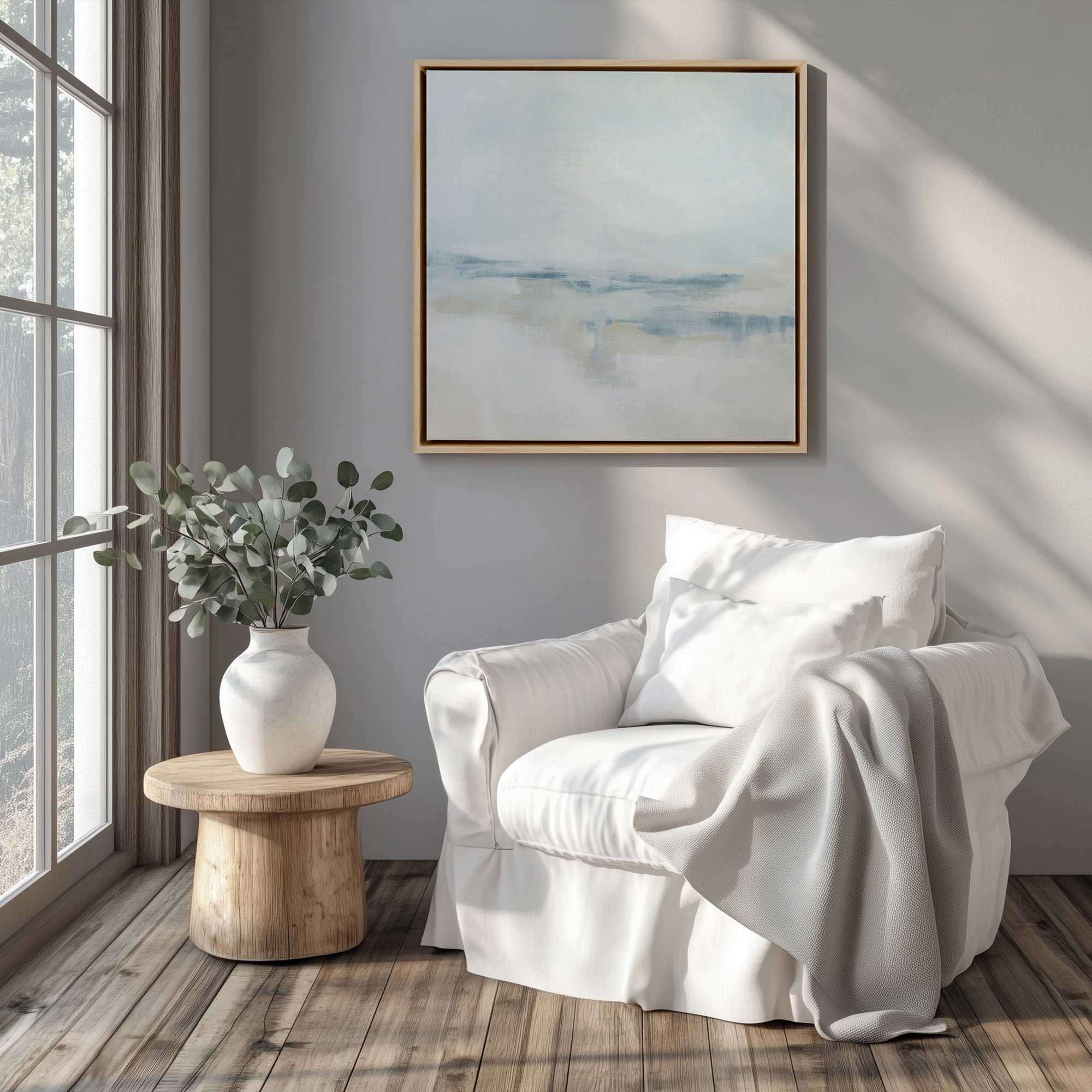 Cloudy Shoreline Hues II Canvas Wall Art Print - Coastal Beach Decor for Living Room, Bedroom & Office