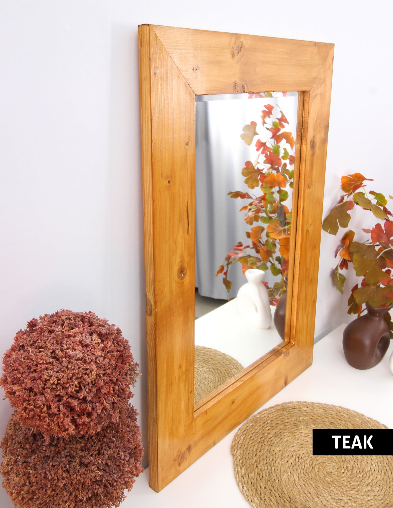 Stylish Black Wooden Wall Mirror - Elegant Home Decor for Living Room, Bedroom & Entryway - Perfect for Adding Depth & Style to Any Space
