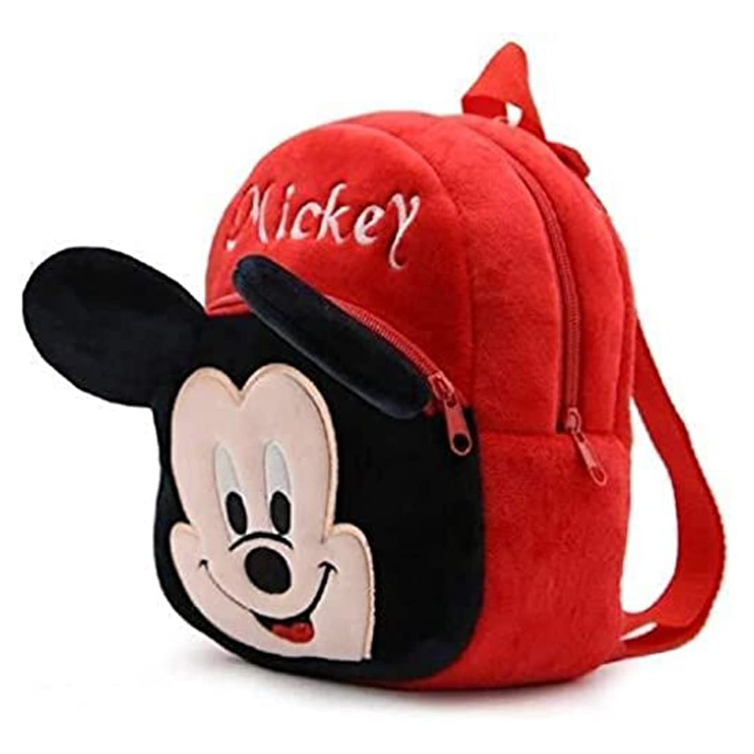 ADBENI Kids School Backpack for Boys & Girls (2-6 Years) - Cute Plush Cartoon Design, Lightweight & Durable, Perfect for Preschool & Kindergarten - Red