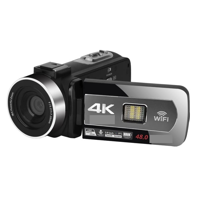 4K Video Camera Camcorder - 48MP Digital Camera for Vlogging, Live Streaming & Time Lapse with Auto Focus | Perfect for YouTube, TikTok & Travel Vlogging (No SD Card Included)