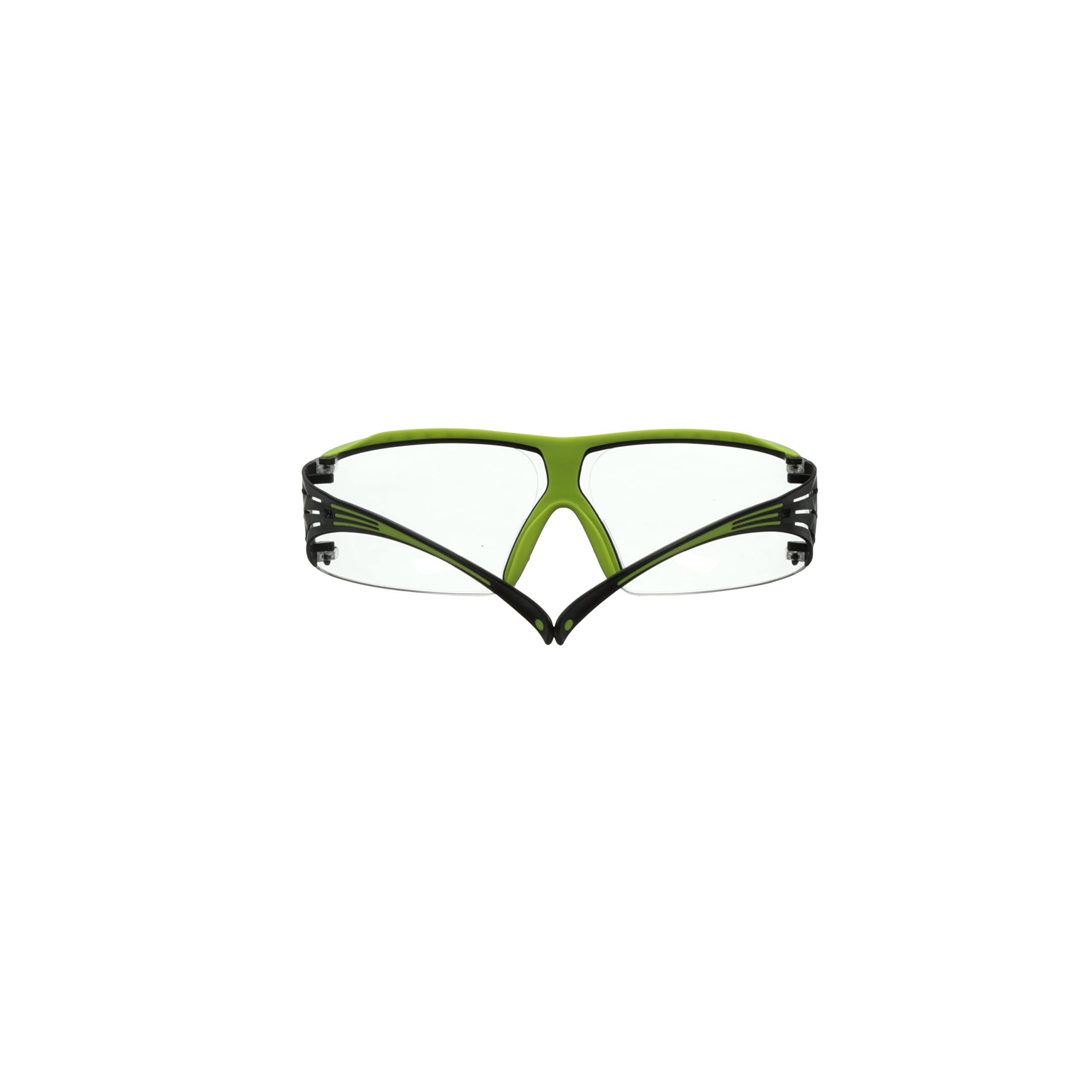 3M SecureFit 400X Safety Glasses - ANSI Z87.1 Certified, Anti-Fog & Scratch Resistant Clear Lenses, Lightweight Green/Black Frame with Brow Guard - Perfect for Construction, Woodworking, Lab Work and DIY Projects