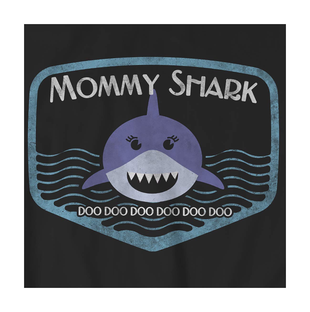 9 Crowns Women's Mommy Shark Graphic T-Shirt - Cute Casual Tee for Moms, Perfect for Everyday Wear, Playdates & Family Outings