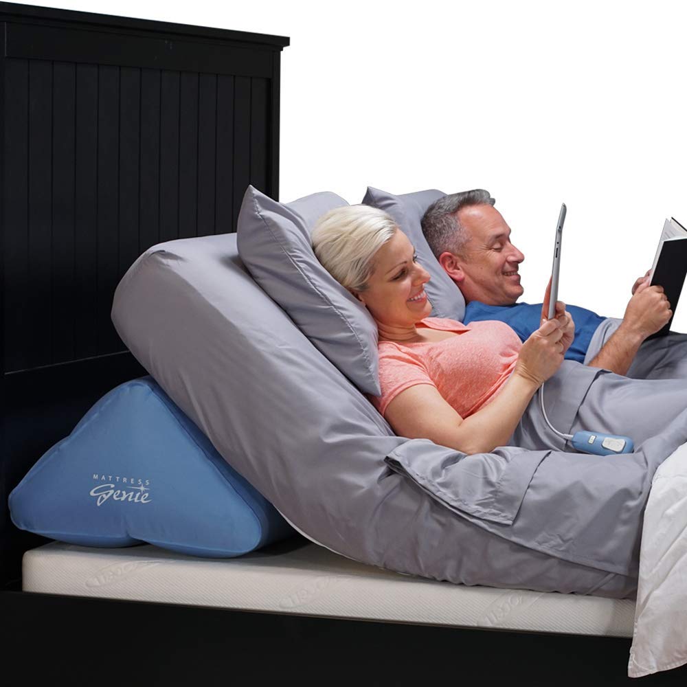 **Contour Mattress Genie Inflatable Bed Wedge - Twin Size, Portable Adjustable Bed Wedge for Snoring, GERD, Reflux & Post-Surgery Recovery | Hospital Bed Alternative | Ideal for Elderly, Back Pain & Comfortable Sleeping at Home or Travel**