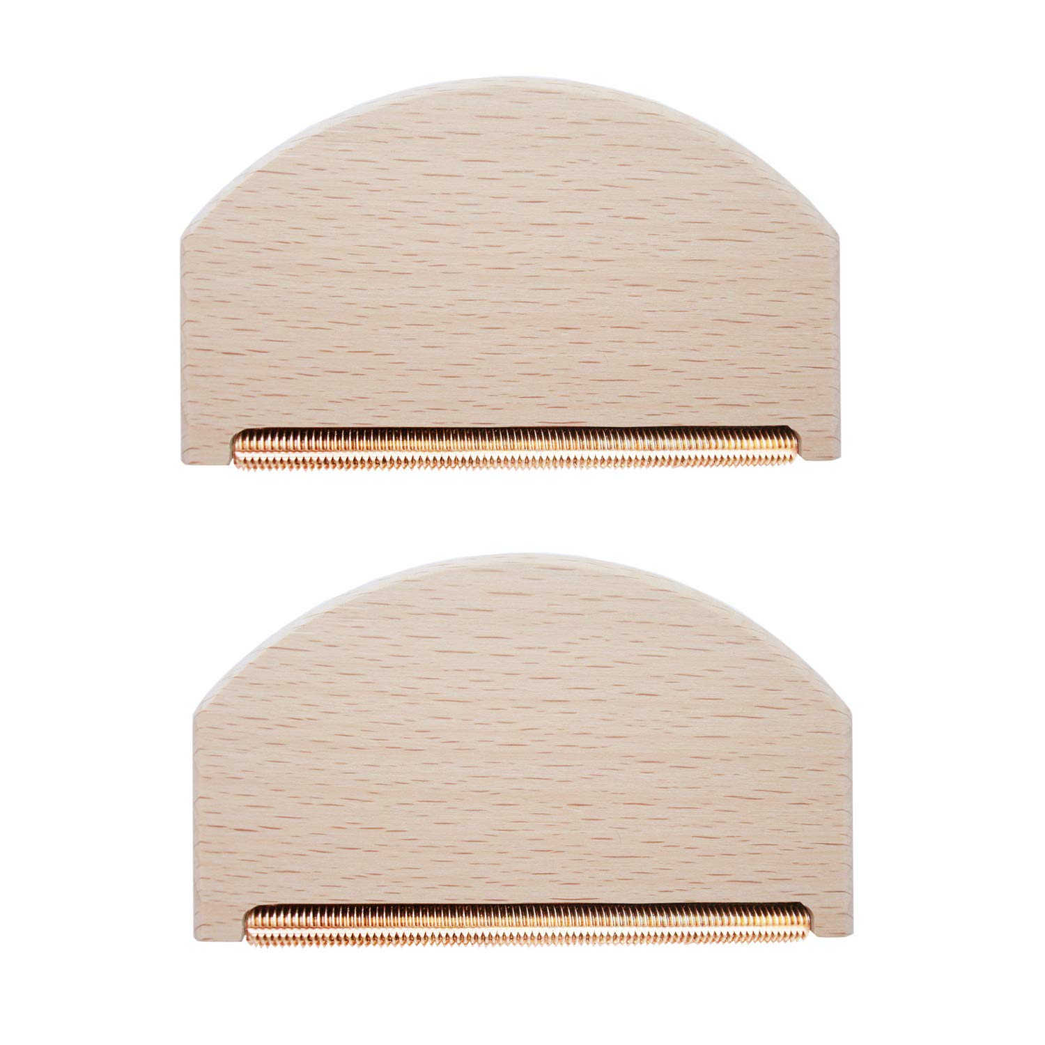 Premium Beech Wood Cashmere Comb & Sweater Shaver Set - 2-Piece Brass Pilling Remover for Wool, Knitwear & Delicate Fabrics - Effectively Removes Lint, Fuzz & Fabric Pills - Perfect for Sweaters, Scarves & Winter Clothing Care