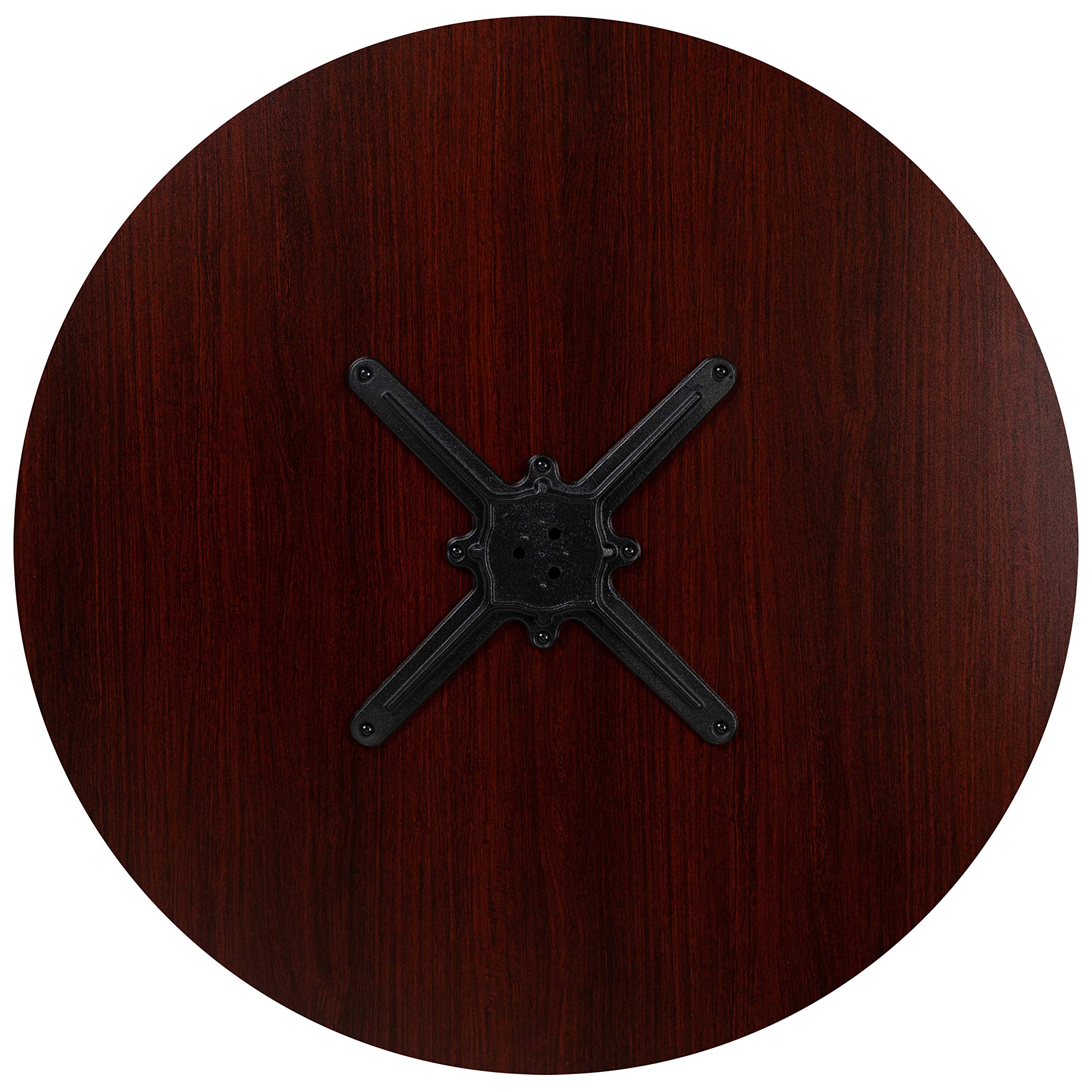 EMMA + OLIVER 36 Inch Round Mahogany Conference Table - Durable Office Meeting Table for Boardrooms, Home Offices & Workspaces