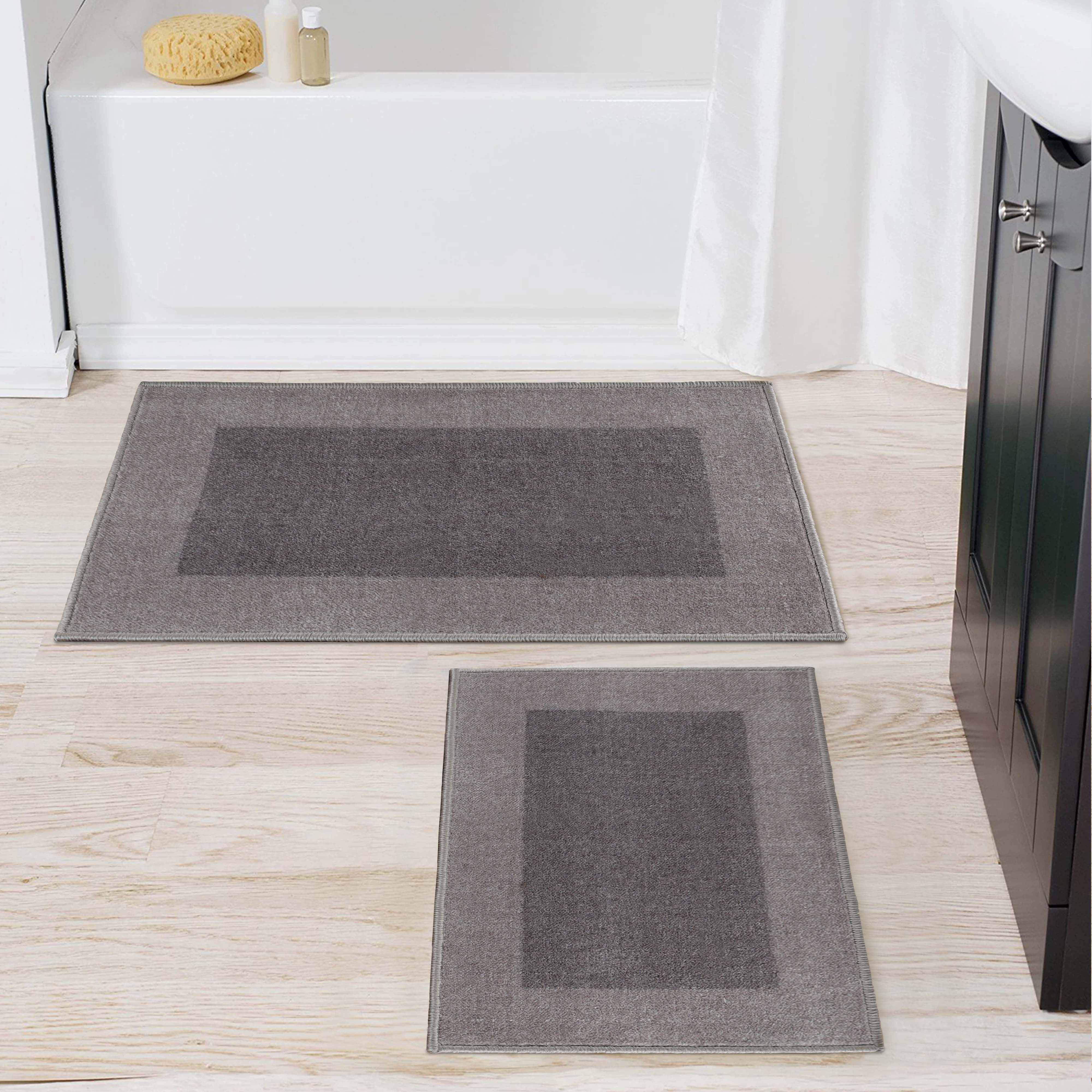 Non-Slip Machine Washable Bath Mat Set - Soft Absorbent Bathroom Rug for Shower, Tub & Floor - Home Decor & Safety (Rome Style) - Perfect for Bathrooms, Laundry Rooms & Spa Areas