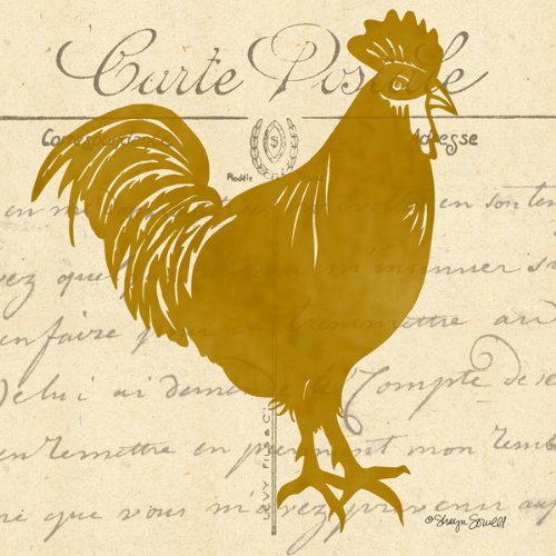 4 Bright Tuscan Rooster Graphic Collage Italian Kitchen Wall Art - Set of Four 12x12 Inch Black Framed Prints - Ready to Hang - Brown, Orange, Red - Perfect for Farmhouse, Country & Tuscan Style Kitchen Decor