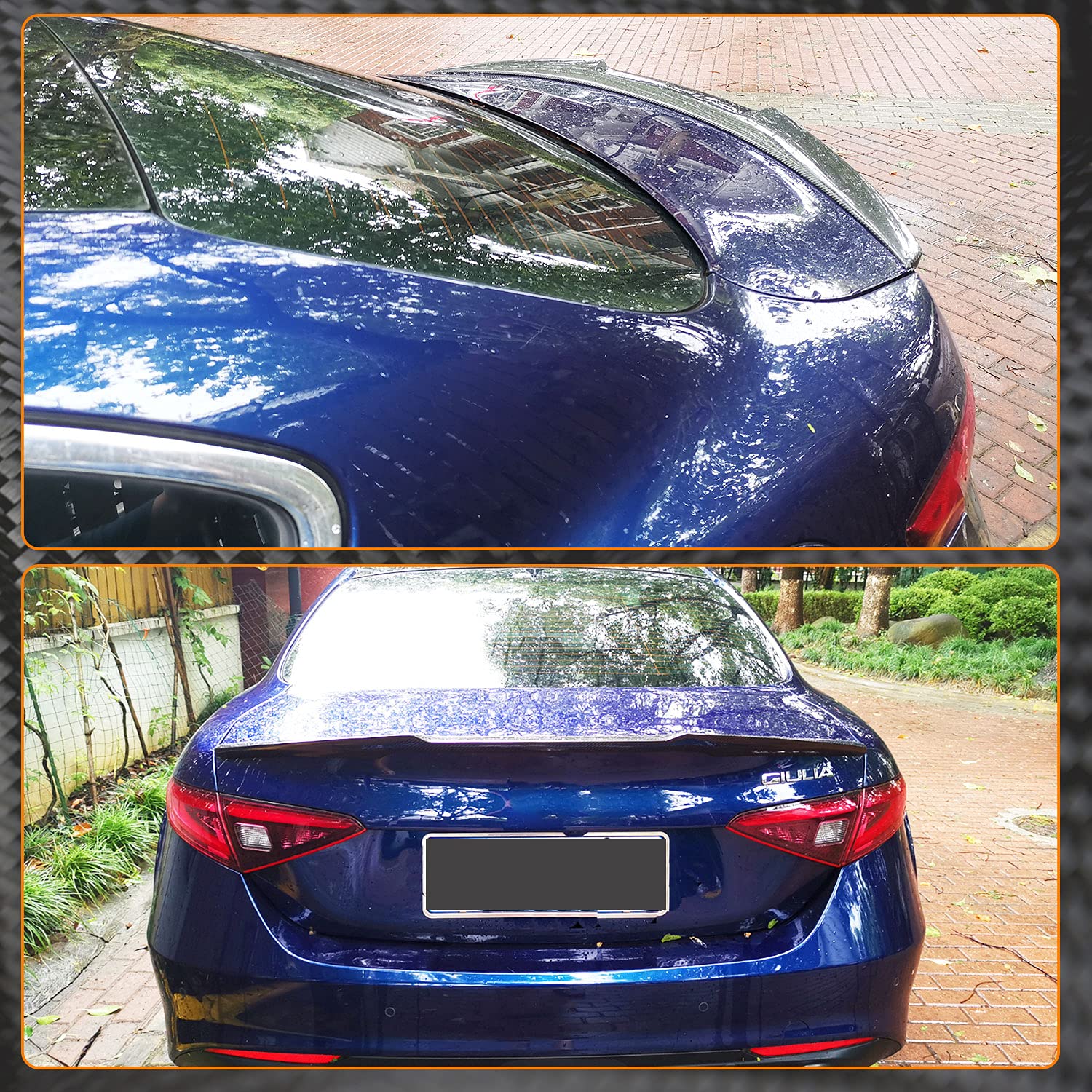 Premium Real Carbon Fiber Trunk Spoiler for Alfa Romeo Giulia Quadrifoglio 2015-2024 | High-End Rear Lip Wing | Lightweight & Durable | Enhances Aerodynamics & Sporty Look | Perfect for Racing, Car Shows & Street Performance
