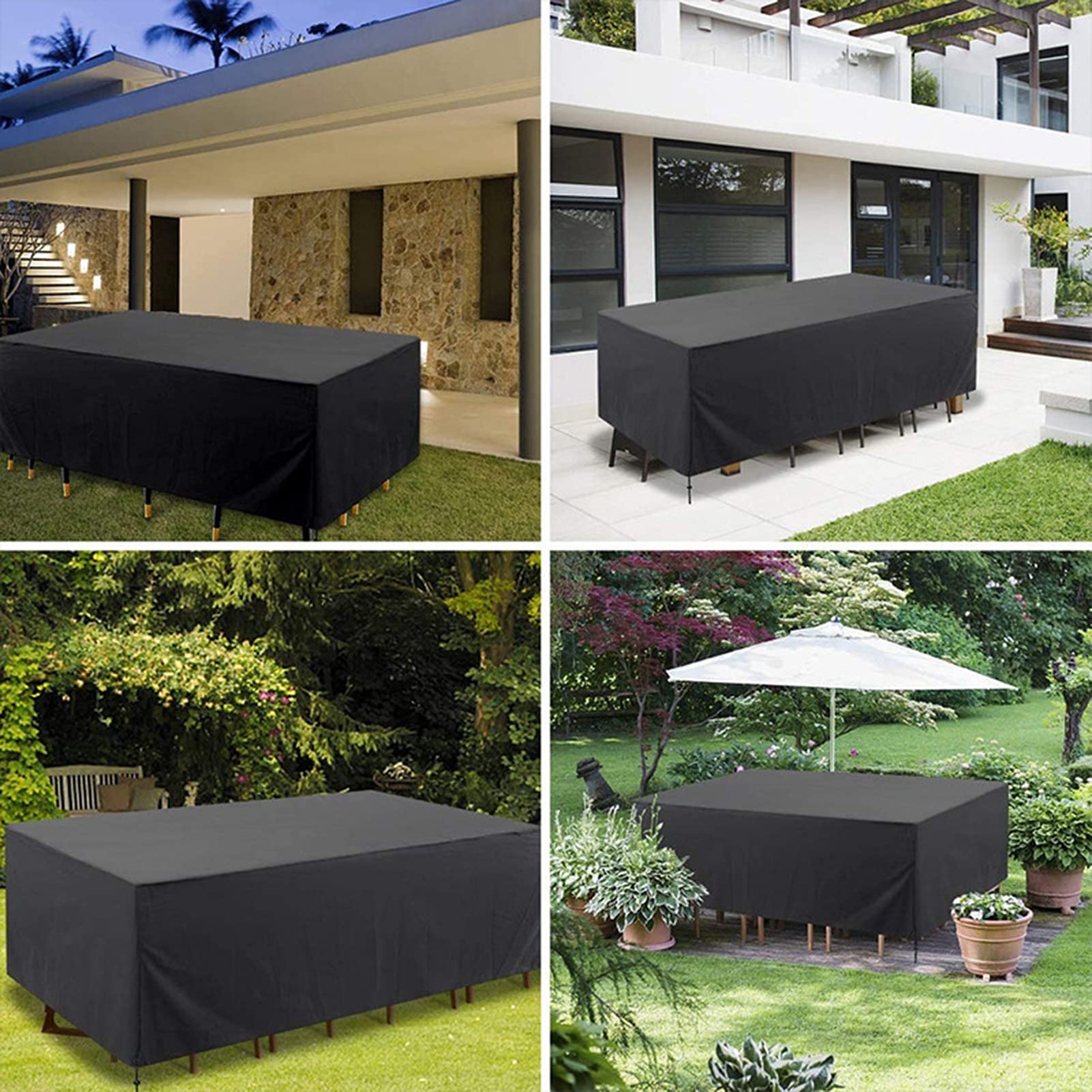 Waterproof Outdoor Sofa Cover - Dustproof & Rainproof Furniture Protector for Rattan Chairs, Tables & Sofas - Patio Garden Furniture Cover - Black (152x104x71cm) - Perfect for Backyard, Deck & Poolside Use