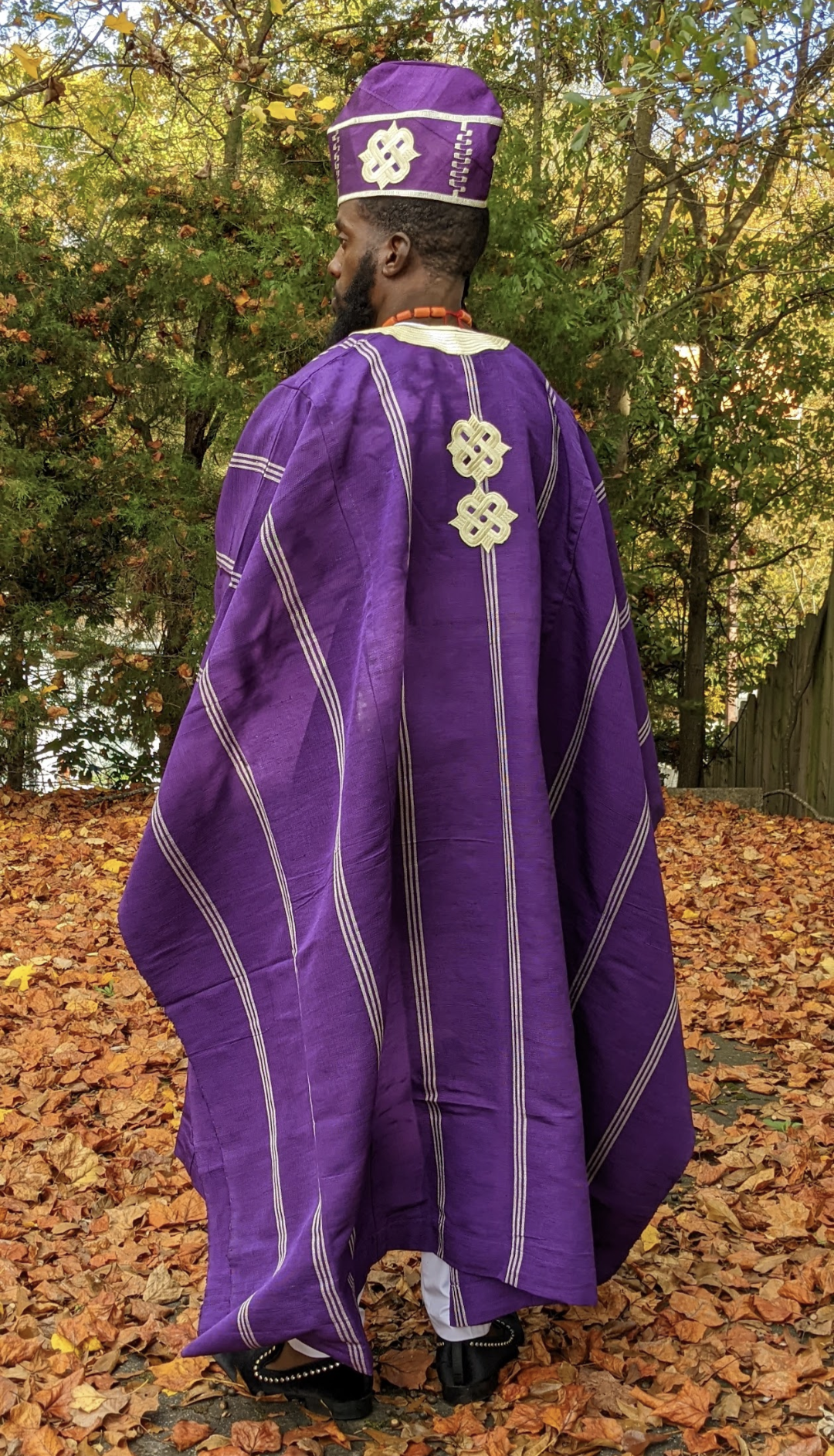 Eleyiti Purple Aso Oke Grand Boubou Agbada Robe DPAGPC700 | African Traditional Wear for Weddings, Parties & Special Occasions