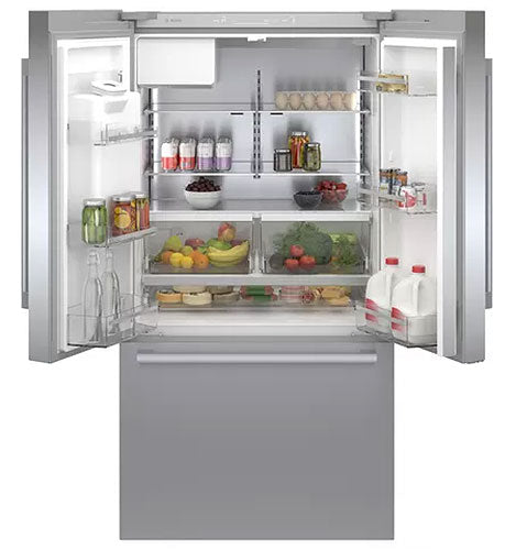 BOSCH 500 Series 36 Inch Counter Depth French Door Refrigerator - Stainless Steel (B36CD50SNS) - Perfect for Modern Kitchens & Open Floor Plans