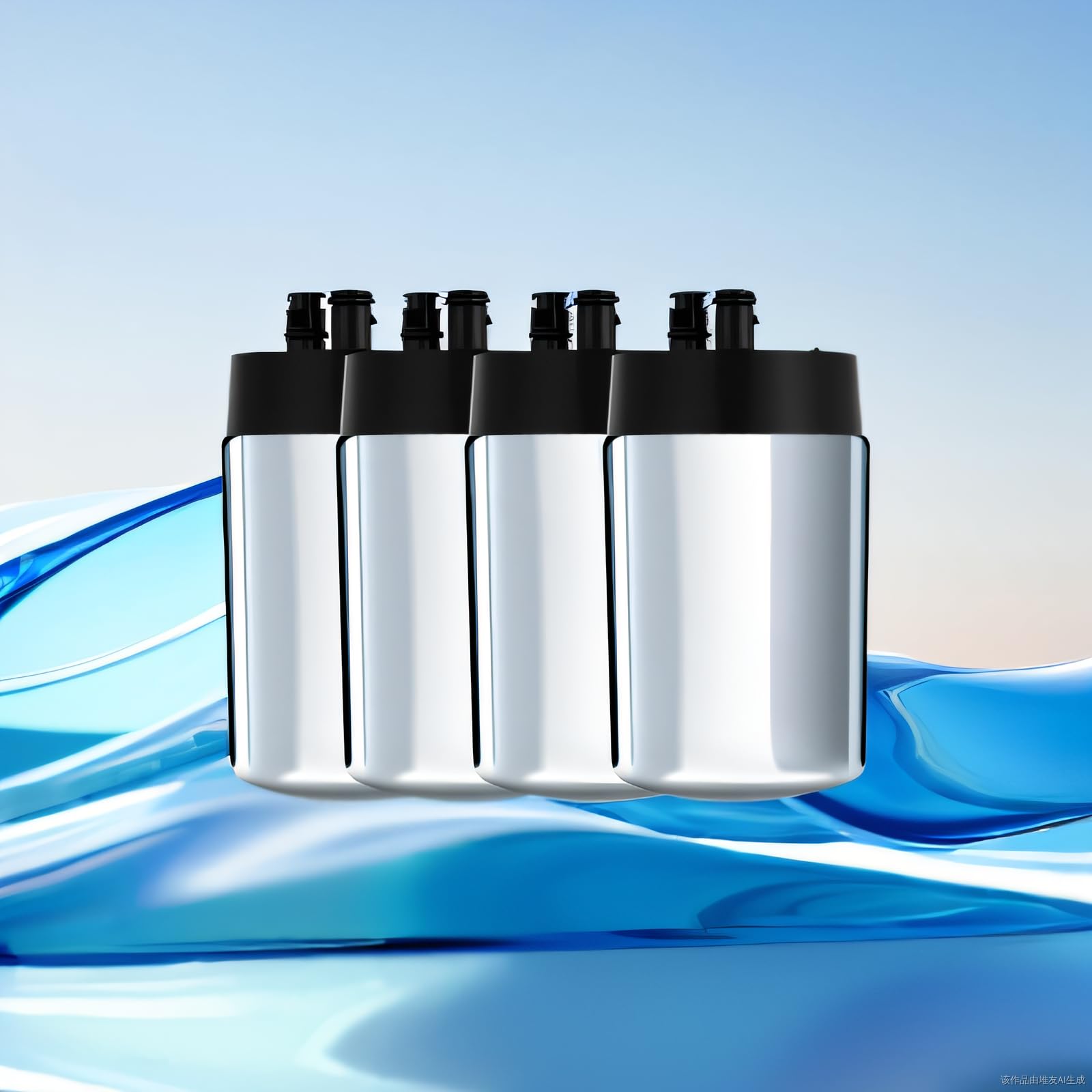 4 Pack Brita® Faucet Water Filter Cartridge Replacement - Compatible with Brita® Faucet Filtration Systems - Chrome Finish | For Clean Drinking Water at Home, Office & Kitchen