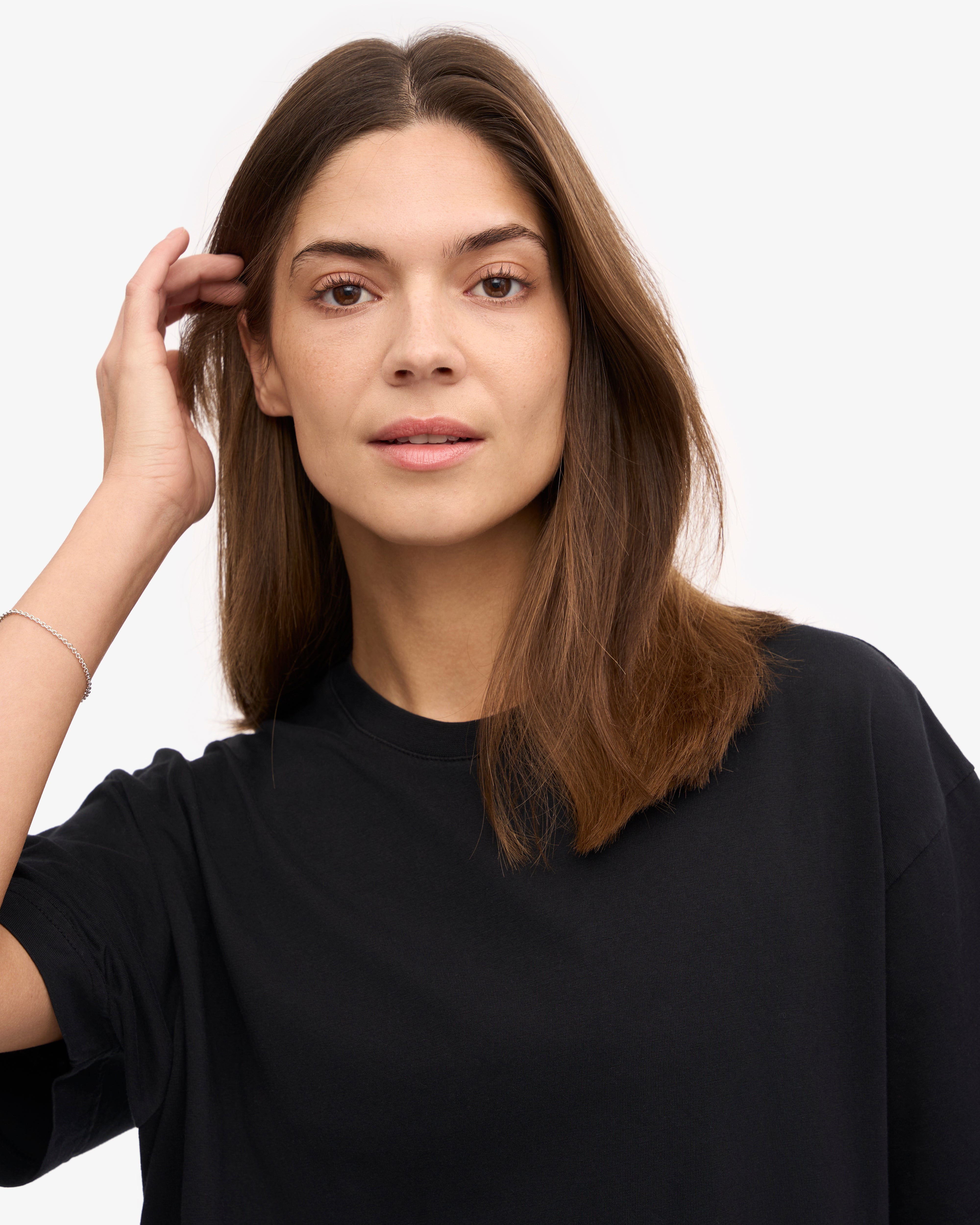 Oversized Organic Cotton T-Shirt for Women - Deep Black | Soft & Comfortable Casual Wear for Everyday Outfits