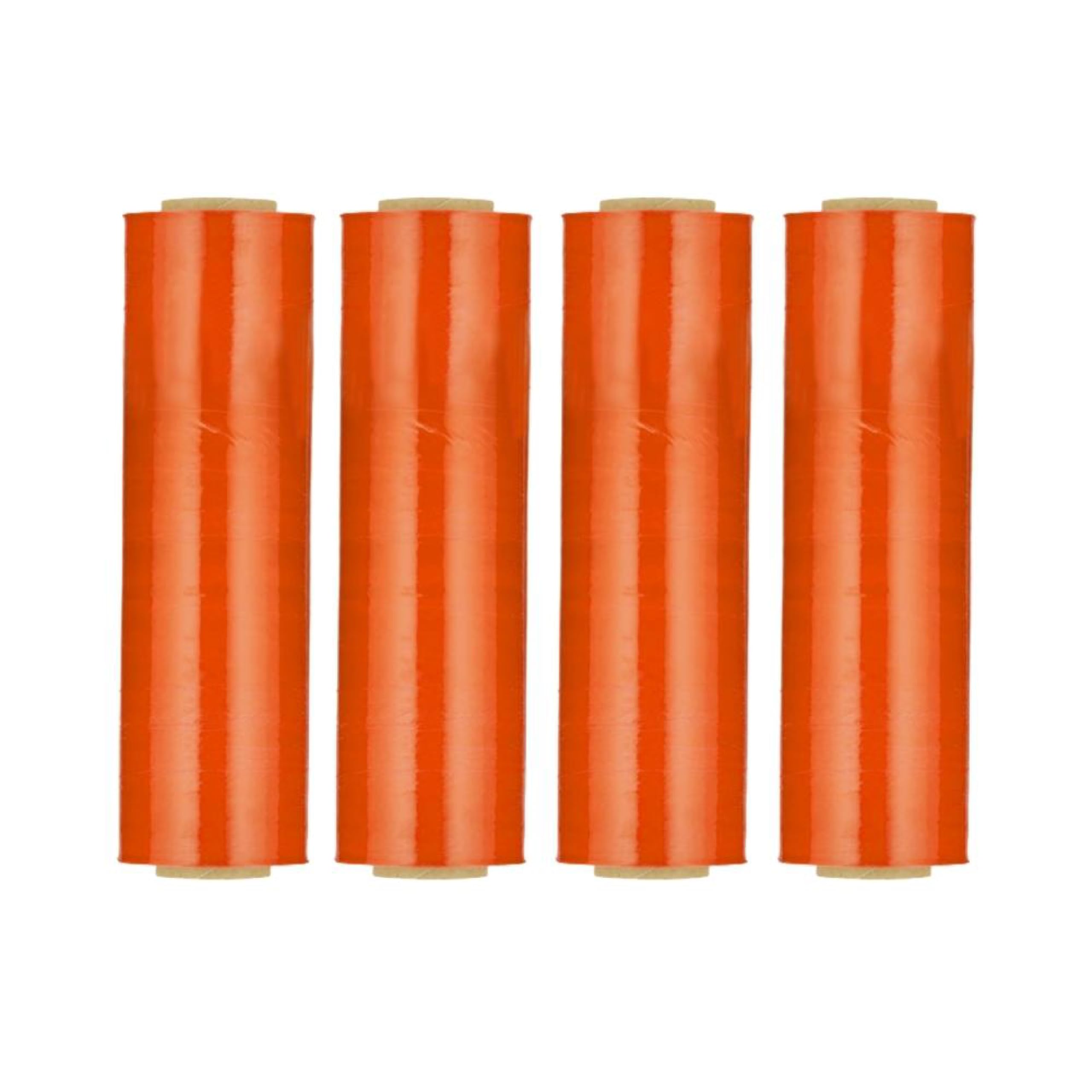 Orange Stretch Wrap for Moving - 8 Pack of 18 Inch x 1500 Feet Heavy Duty Moving Supplies | 80 Gauge High Cling Plastic Wrap for Furniture, Boxes & Storage | Secure Packing Film for Home Moves, Shipping & Warehouse Use