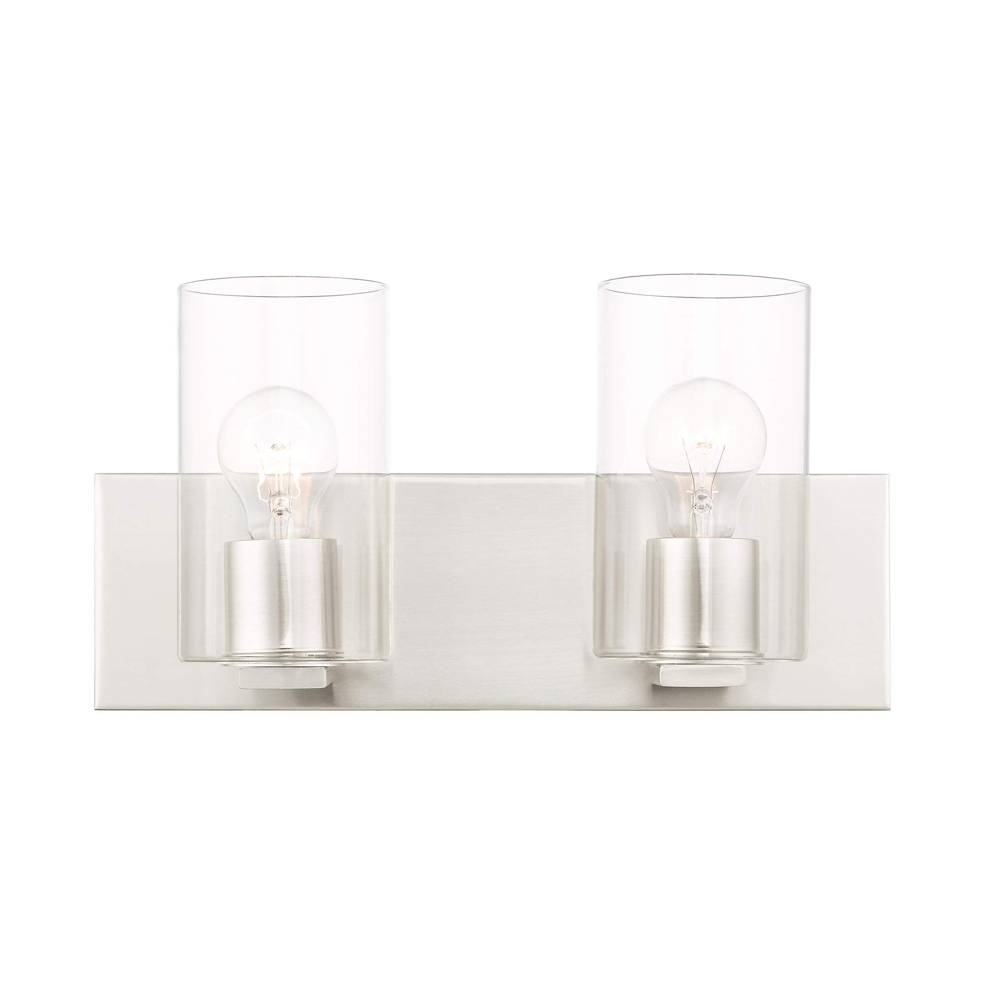 Livex Lighting Brushed Nickel Bathroom Vanity Sconce - Modern Wall Light Fixture for Bathroom, Powder Room & Dressing Area