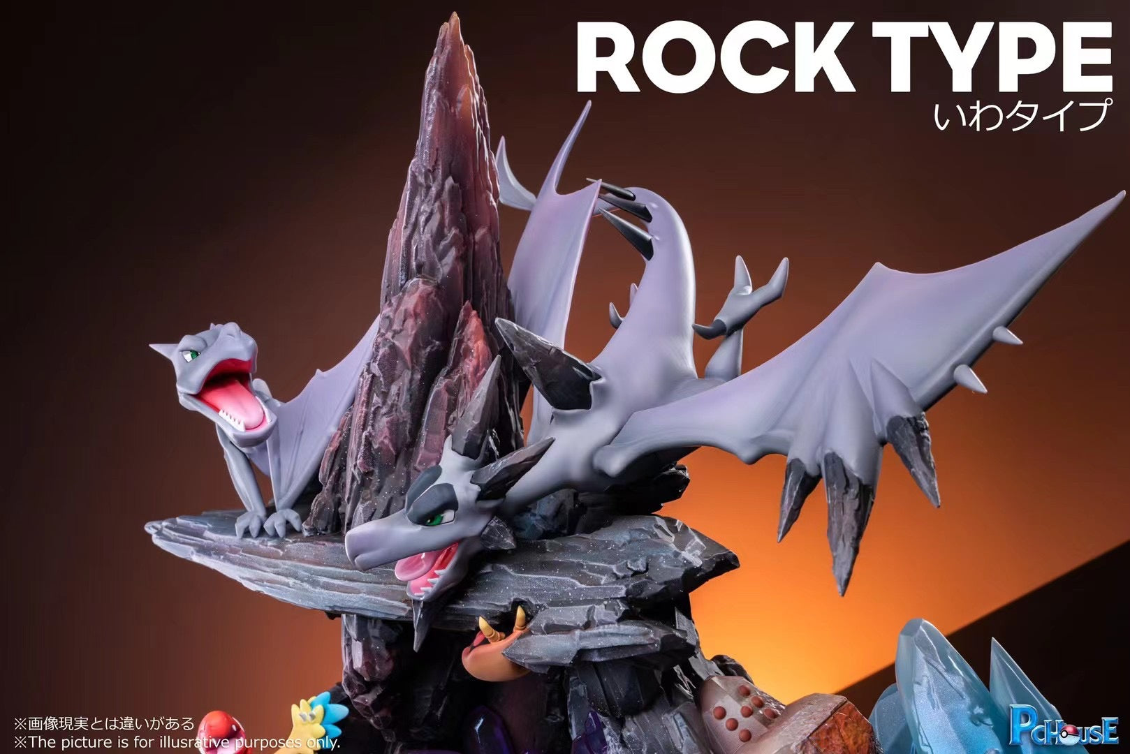 PcHouse Studio Rock Type Pokemon Figures - Collectible Rock Element Pokemon Characters for Display, Gaming & Gifts