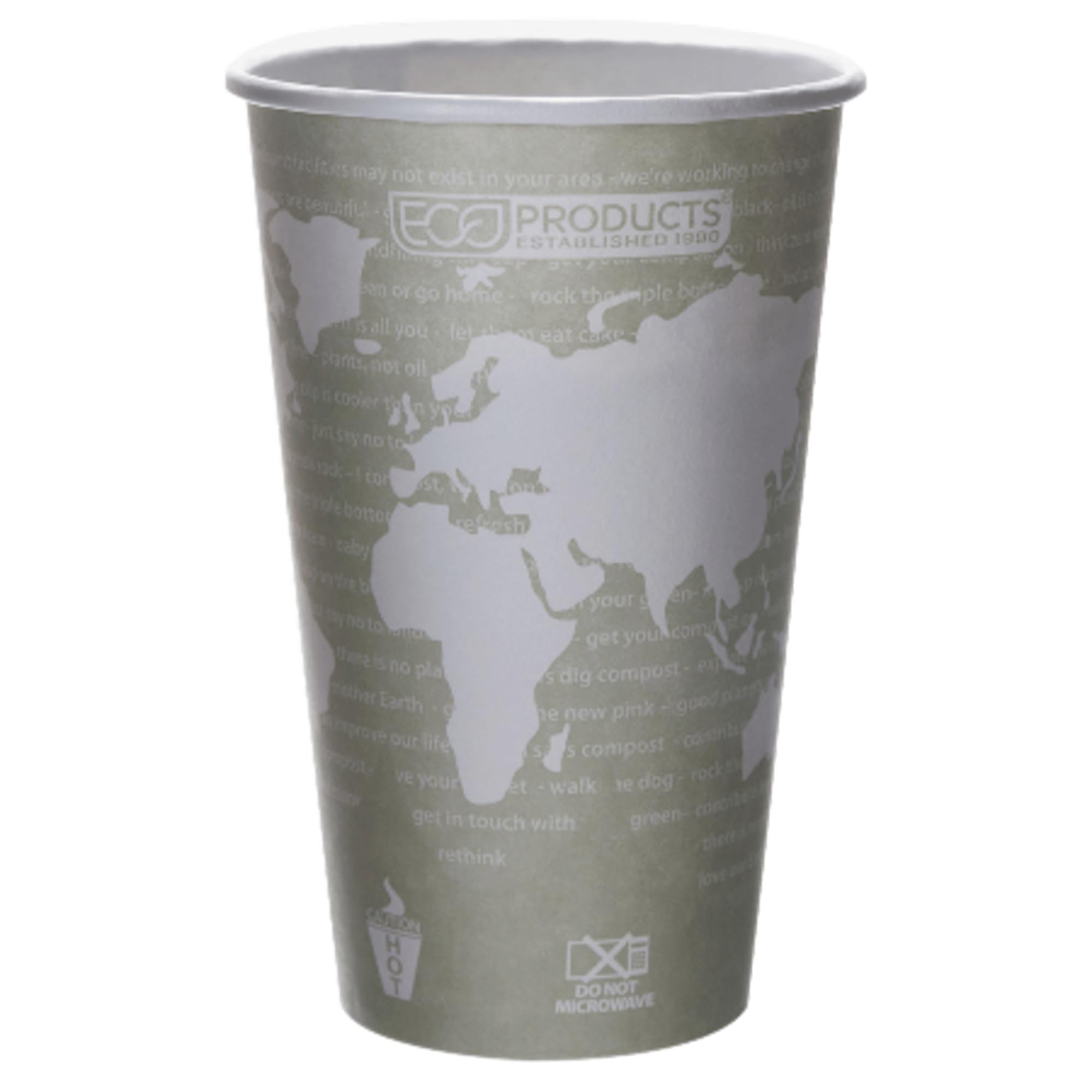 Eco-Friendly 16 Oz Hot Beverage Cups - Biodegradable & Compostable Green Coffee Cups, Case of 1000 - Perfect for Coffee Shops, Offices & Eco-Conscious Events