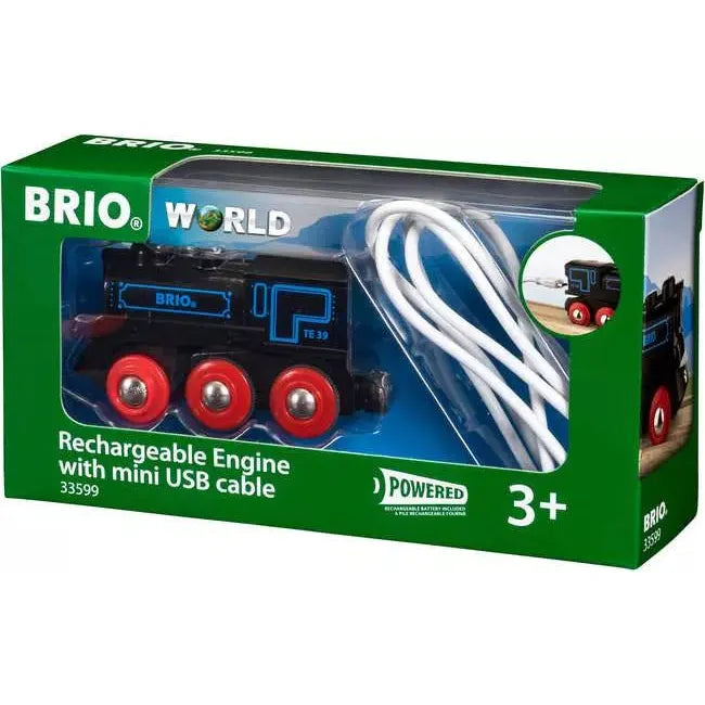 BRIO Rechargeable Engine with Mini USB Cable - Fast Charging for Kids Toy Trains, RC Cars & DIY Projects | Perfect for Playtime, STEM Learning & Model Train Enthusiasts