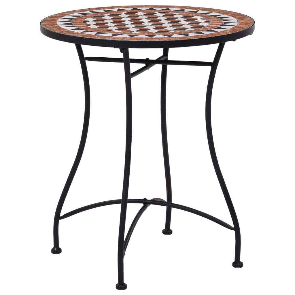 Outdoor Bistro Table - 23.6 Inch Patio Dining Table with Ceramic Top & Powder-Coated Iron Frame - Perfect for Backyard, Garden, Poolside & Cafe Outdoor Seating