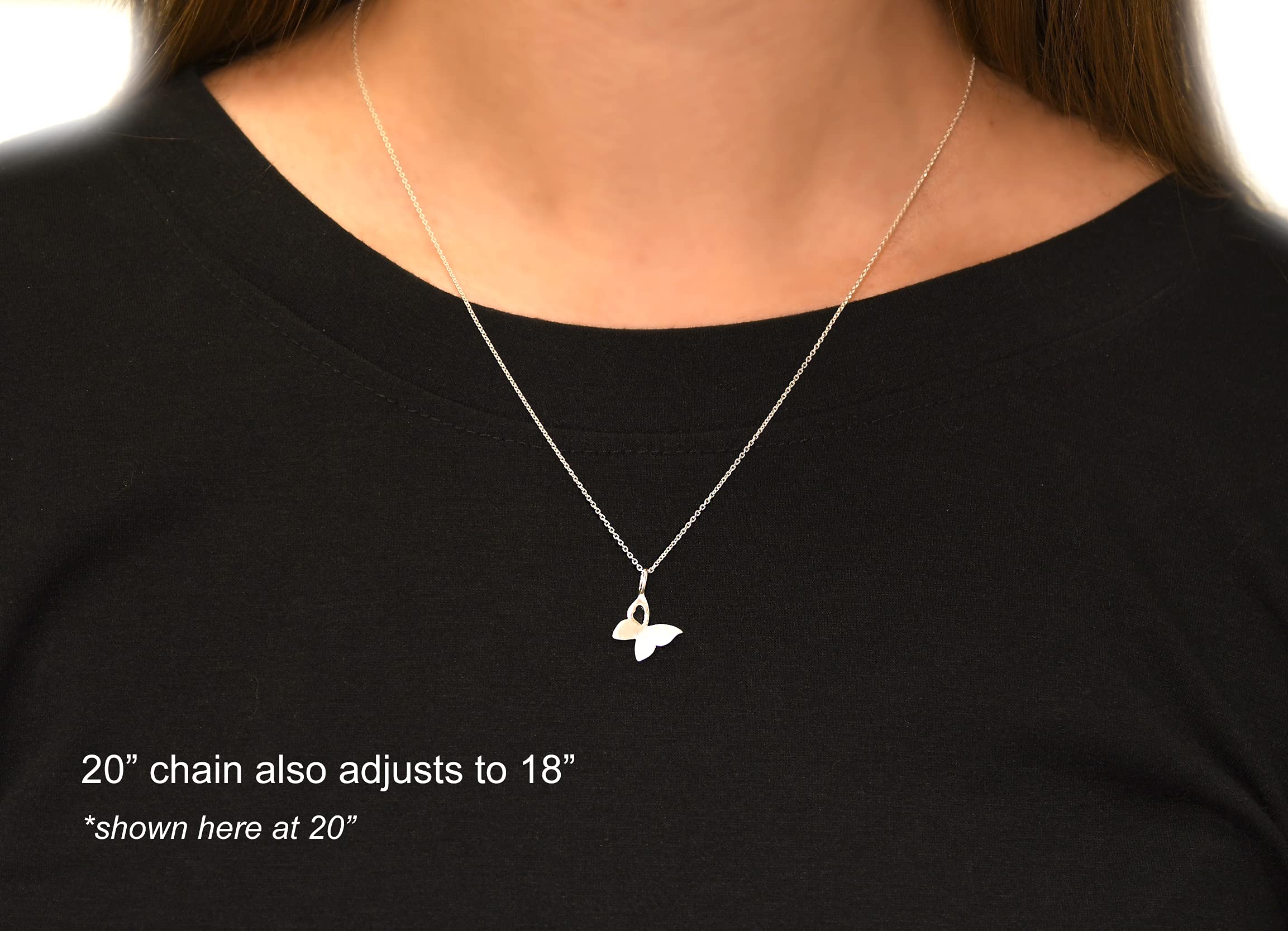 EFYTAL 925 Sterling Silver Butterfly Memorial Necklace - Sympathy Gift for Loss of Loved One, Bereavement Jewelry for Women, Thoughtful Miscarriage Gift for Mothers - Perfect for Funerals, Memorial Services & Comforting Grieving Friends