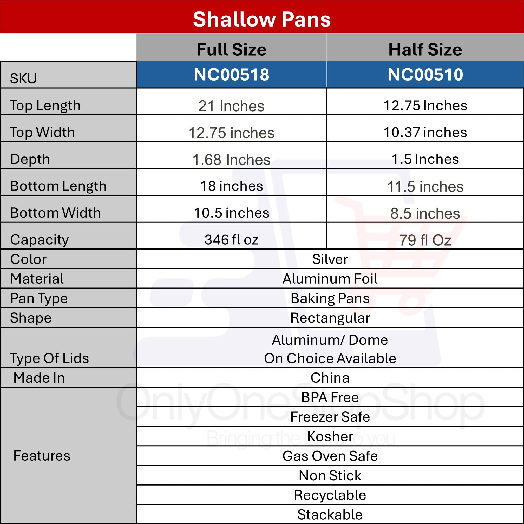 100-Pack Aluminum Disposable Full Size Shallow Pans with Lids - Perfect for Food Prep, Catering & Meal Storage - Includes 24 Free Serving Utensils - Ideal for Parties, Events & Restaurant Takeout