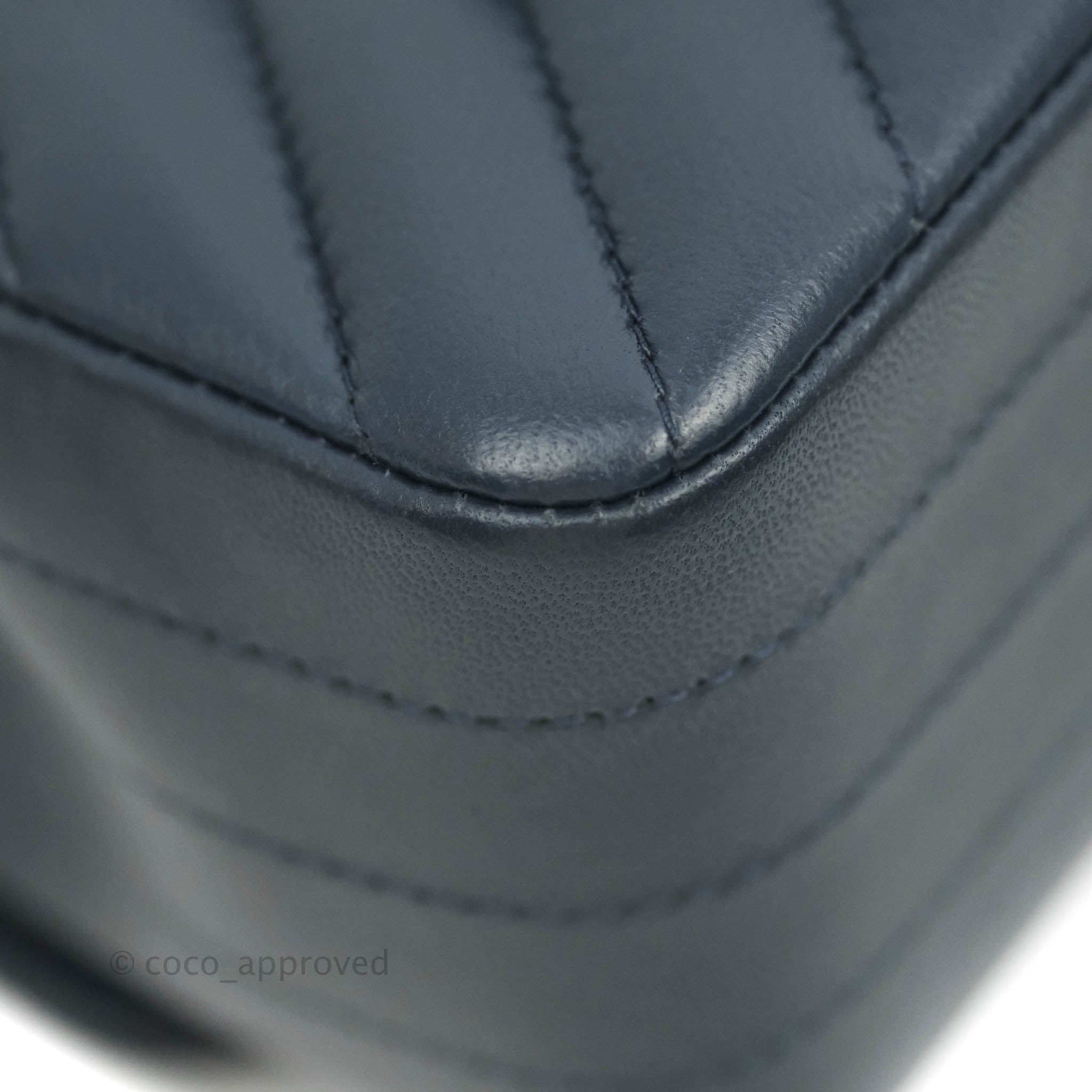 Chanel Chevron Mini Rectangular Flap Bag in Navy Lambskin Leather with Gold Hardware - Luxury Crossbody Purse for Women, Perfect for Date Night & Special Occasions