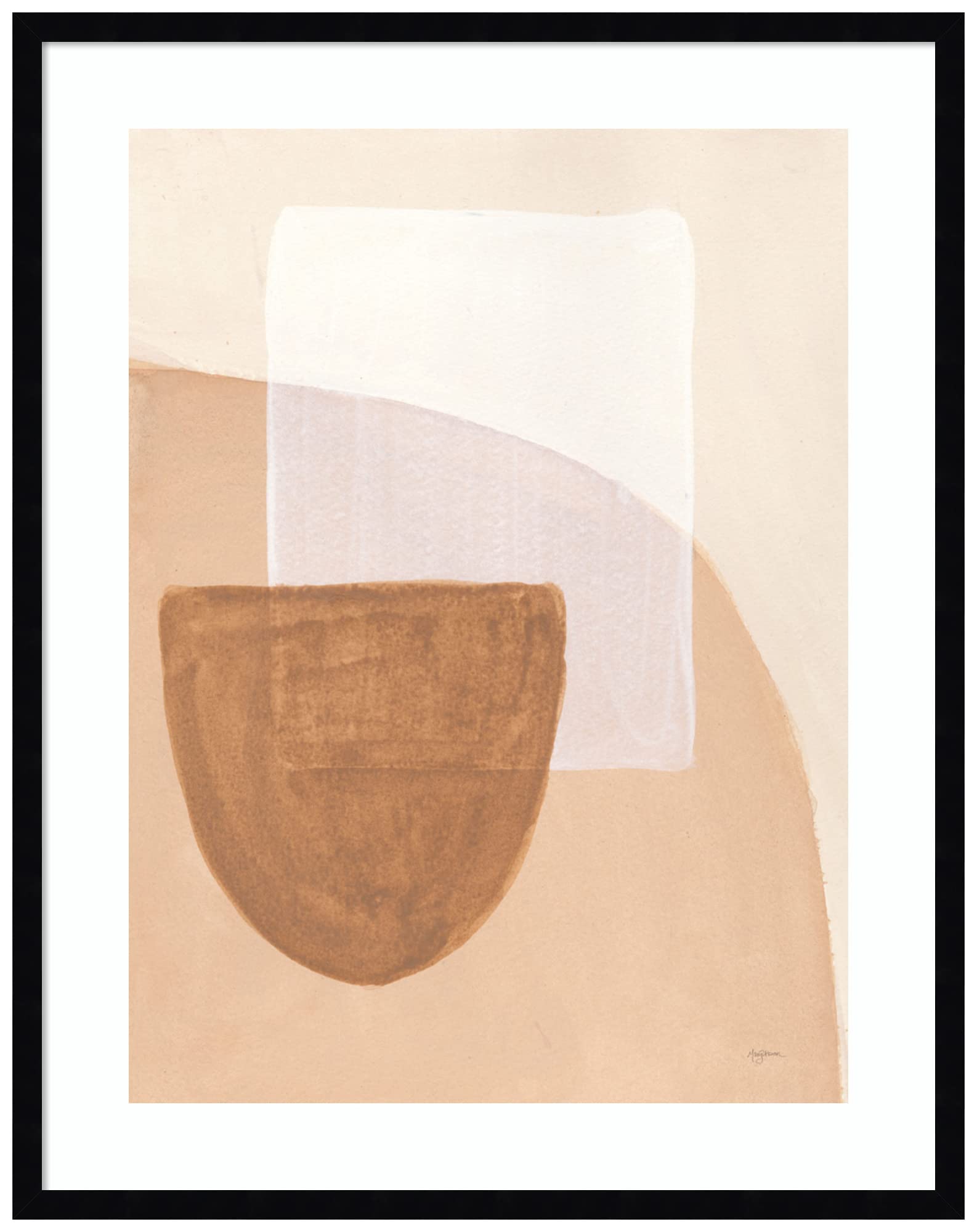 Amanti Art Framed Abstract Wall Art Print - 33x26 Sandy Balance III by Mary Urban | Modern Contemporary Home Decor | Large Poster Painting for Living Room, Bedroom, Office | Perfect for Creating Calming Atmosphere in Any Space