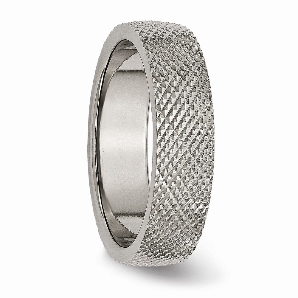 Solid Titanium 6mm Textured Wedding Band Ring for Men - Durable & Comfortable Titanium Wedding Ring - Perfect for Engagements, Anniversaries & Everyday Wear