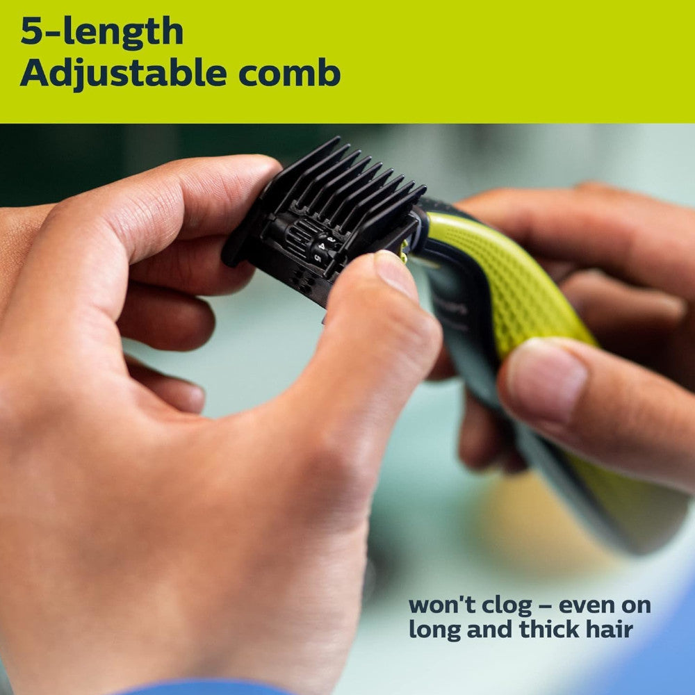 PHILIPS QP2724/22 OneBlade 360 Face Trimmer for Men - Waterproof Electric Shaver with Multiple Attachments - Perfect for Travel, Gym & Daily Grooming