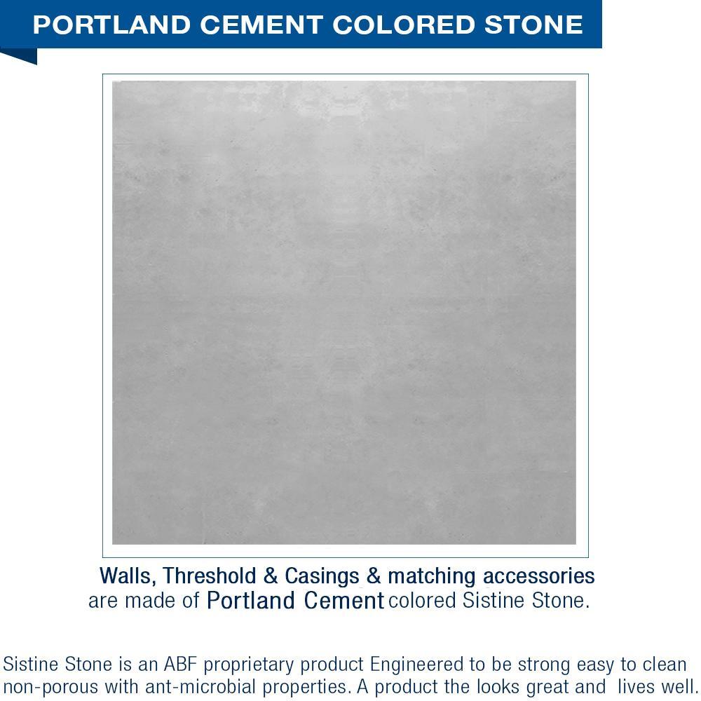 60 Alcove Portland Cement Sistine Stone & Pebble Stone Accent - DIY Shower Remodel Kit for Bathroom Renovation | Waterproof Tile Backer Board for Wet Areas | Perfect for Home Improvement Projects