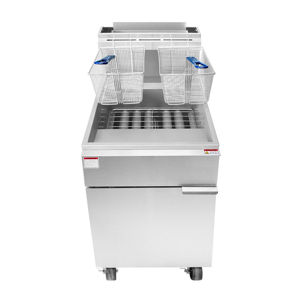 Atosa ATFS 75 75 Lb. Heavy Duty Commercial Gas Deep Fryer - 136,000 BTU High Output for Restaurants, Food Trucks & Catering Businesses