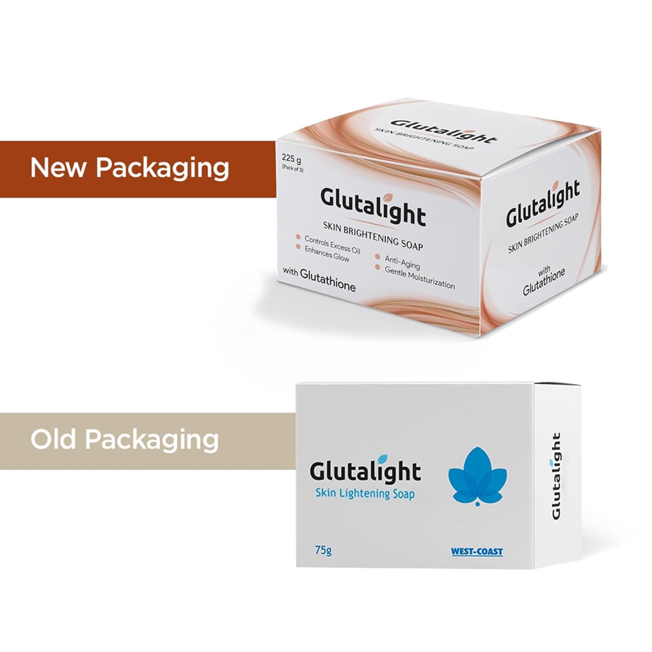 Glutalight Glutathione Soap for Even Skin Tone - Reduces Dark Spots & Fades Pigmentation - Controls Excess Oil for Radiant Glow - Bath Soap Combo Pack of 3 - Perfect for Daily Skincare & Brightening Routine