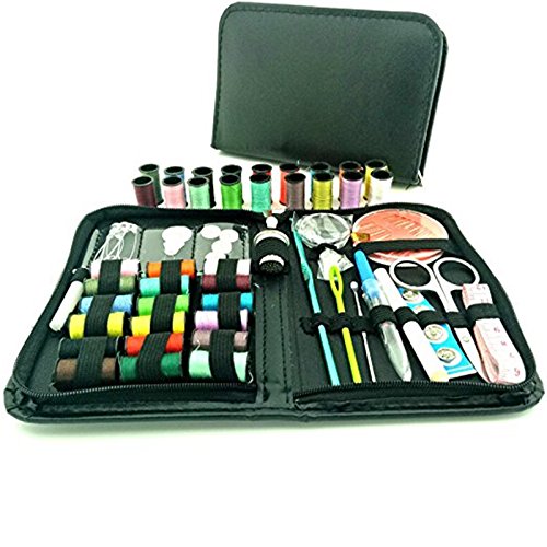 WIN Portable Sewing Kit for Beginners - 50pcs Essential Sewing Supplies with Needles, Threads, Buttons & More - Perfect for Emergency Repairs, Travel, Home DIY & Craft Projects