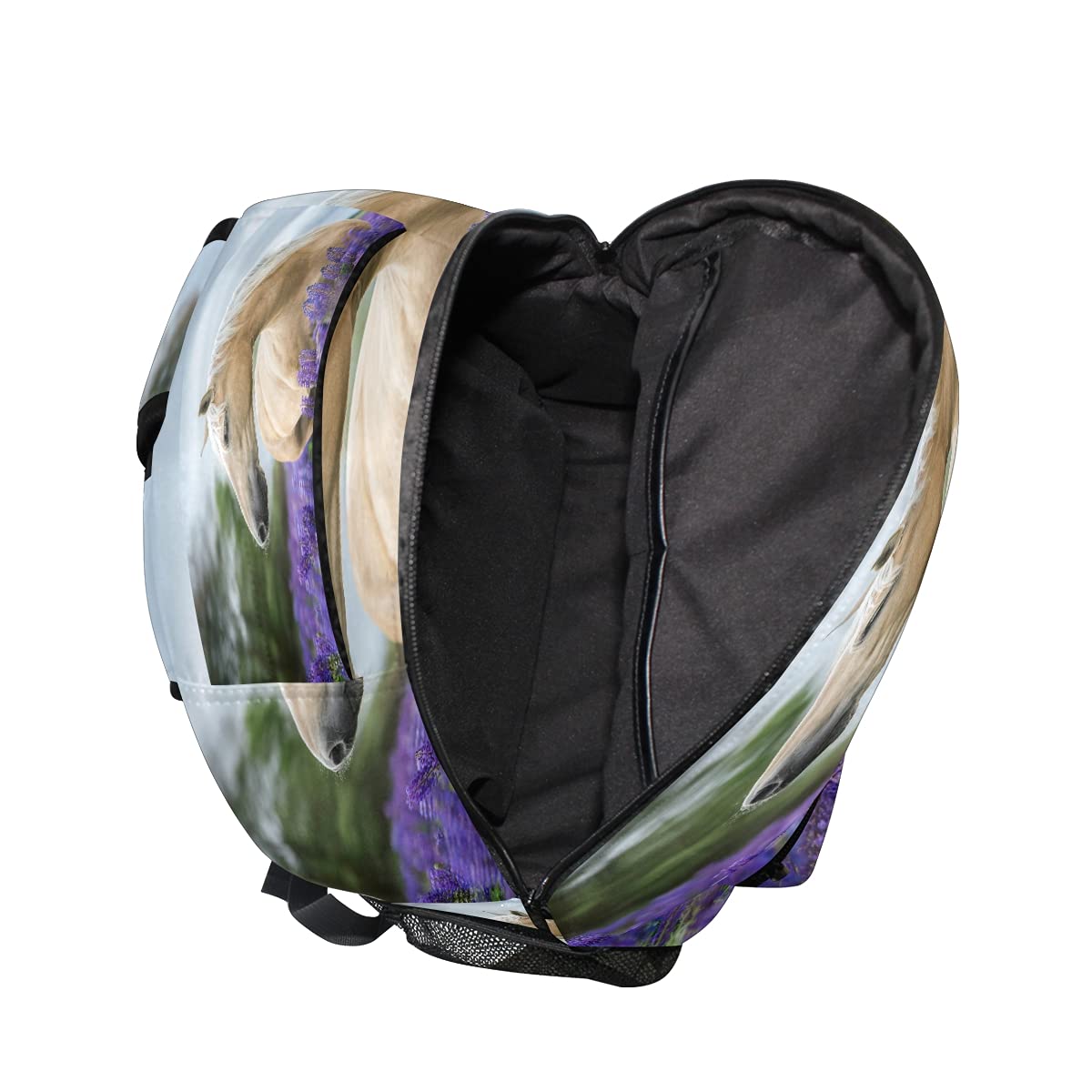 YPPAHHHH Horse Lavender Floral Backpack - School Bookbag for College Students, Laptop Backpack for Women & Men, Durable Travel Daypack for Hiking, Camping & Daily Use | Perfect for School, Work & Outdoor Adventures