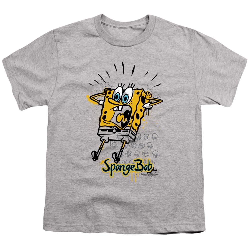 LOGOVISION Spongebob Shocking! Graphic T-Shirt for Kids & Teens - Unisex Cartoon Character Tee for Casual Wear, School & Birthday Parties