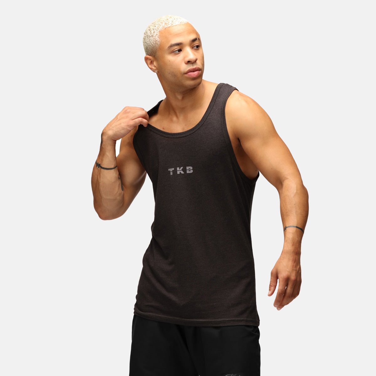 TKB Men's Heather Black Tri-Blend Vest - Lightweight Comfort for Casual Wear & Outdoor Activities