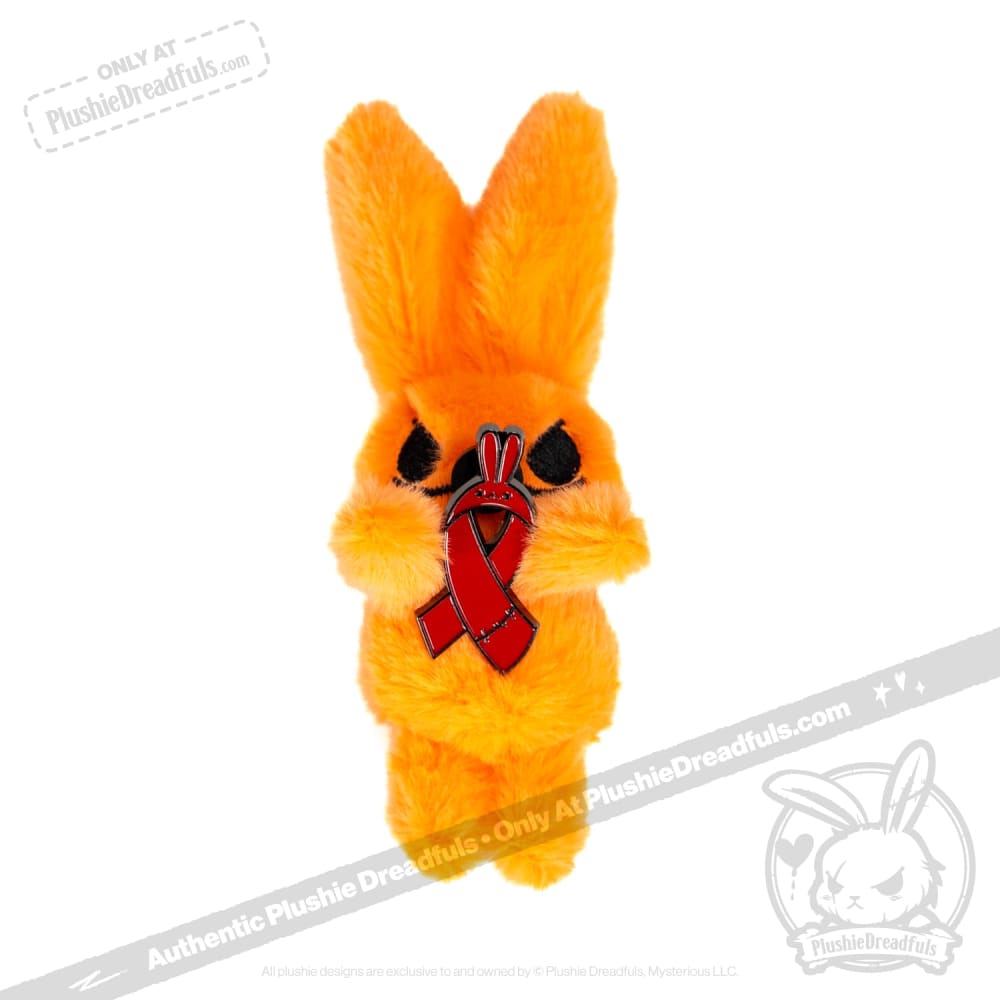 Plushie Dreadfuls Bunny Awareness Ribbon Enamel Pin - Cute Collectible Badge for Mental Health Support, Backpacks & Jackets