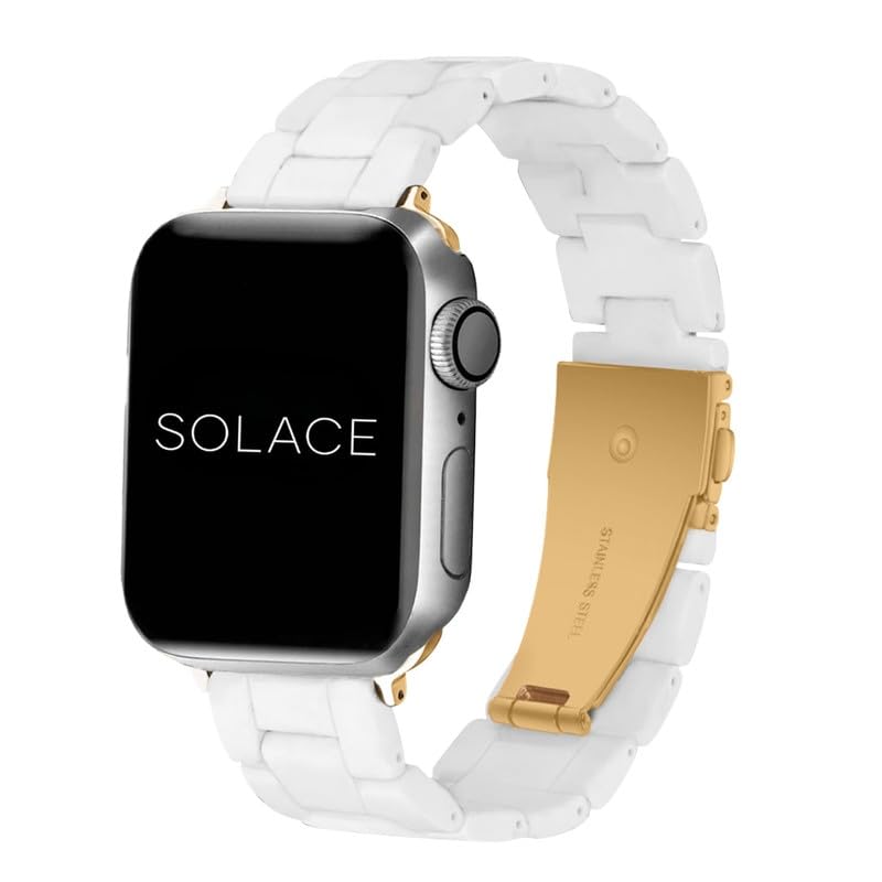 Solace Bands Lightweight Durable Apple Watch Band - Universal Fit for Women & Men, Compatible with iWatch 38mm 40mm 41mm 42mm 44mm 45mm 49mm Ultra, SE & Series 1-10 (Matte Solid) | Perfect for Workouts, Daily Wear & Fashion Accessories