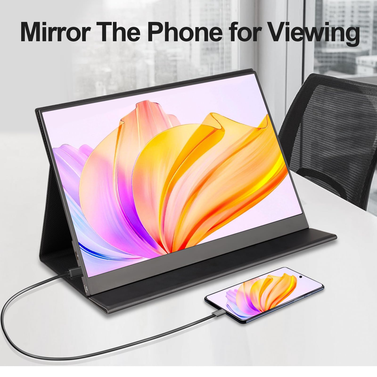 2K 16 Inch Portable Monitor with 144Hz Refresh Rate, 2560x1440 Resolution & 100% sRGB - IPS Travel Screen for Laptop, PC, Phone, Xbox, PS4/PS5, Nintendo Switch | Includes Smart Cover | Perfect for Gaming, Work & Entertainment On-The-Go